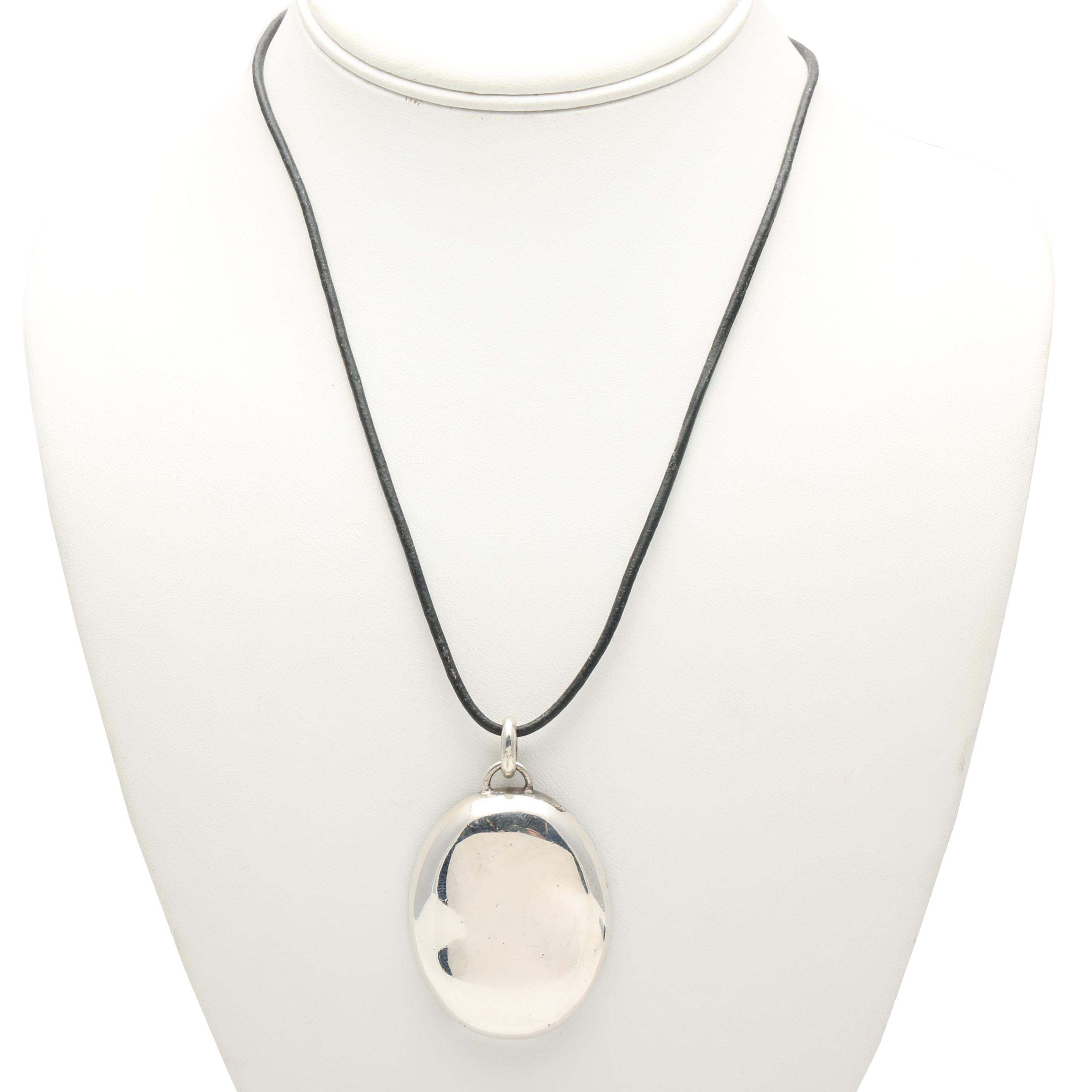 Barse Sterling Silver Pendant on Leather Chain