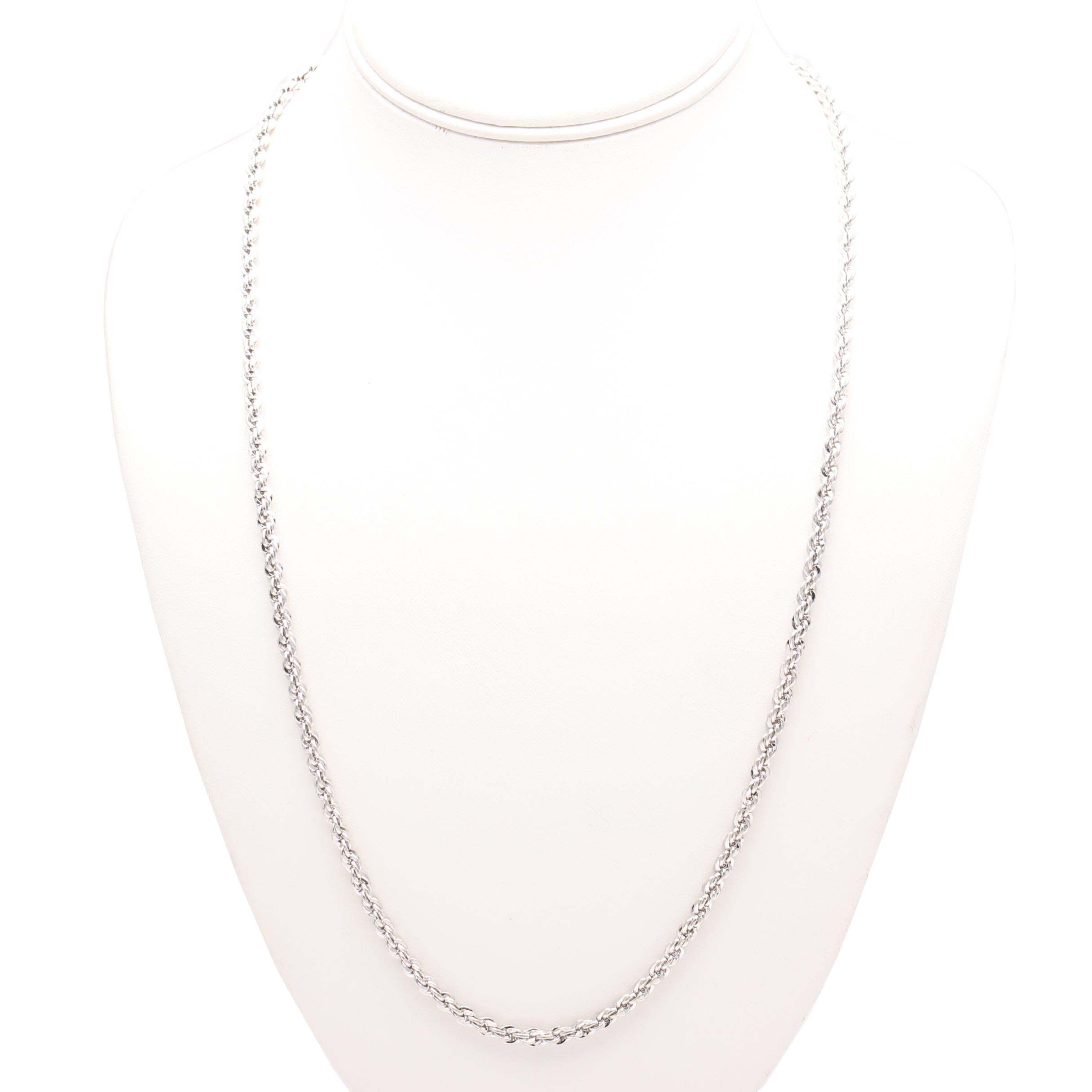 Sterling Silver Rope Chain Necklace