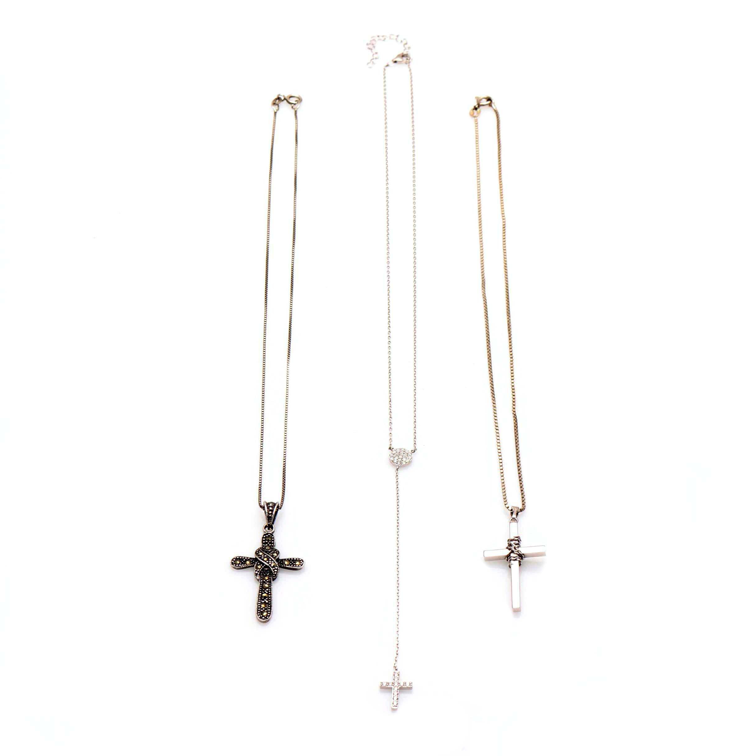 Sterling Silver Cross Pendant Necklaces