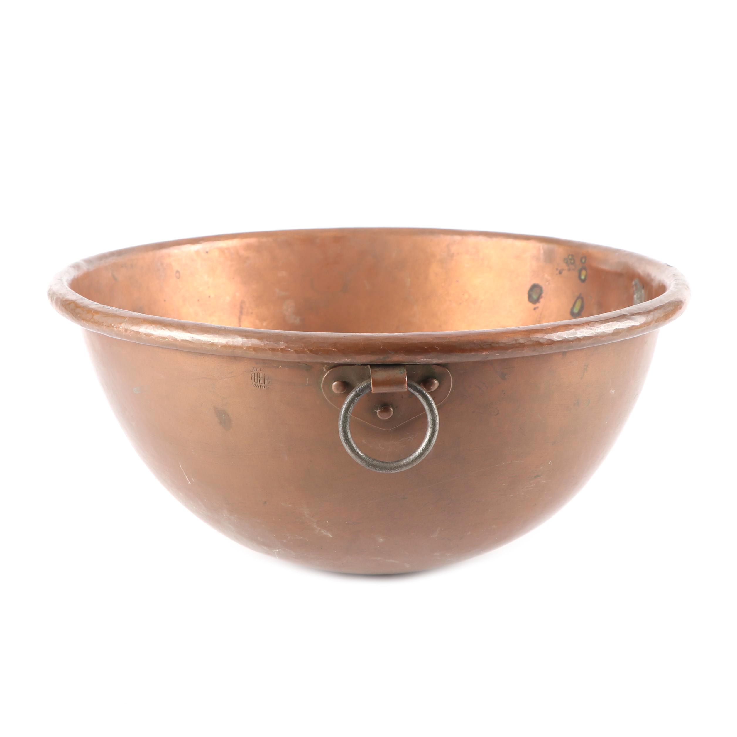 Vintage Spanish Pereira Copper Mixing Bowl