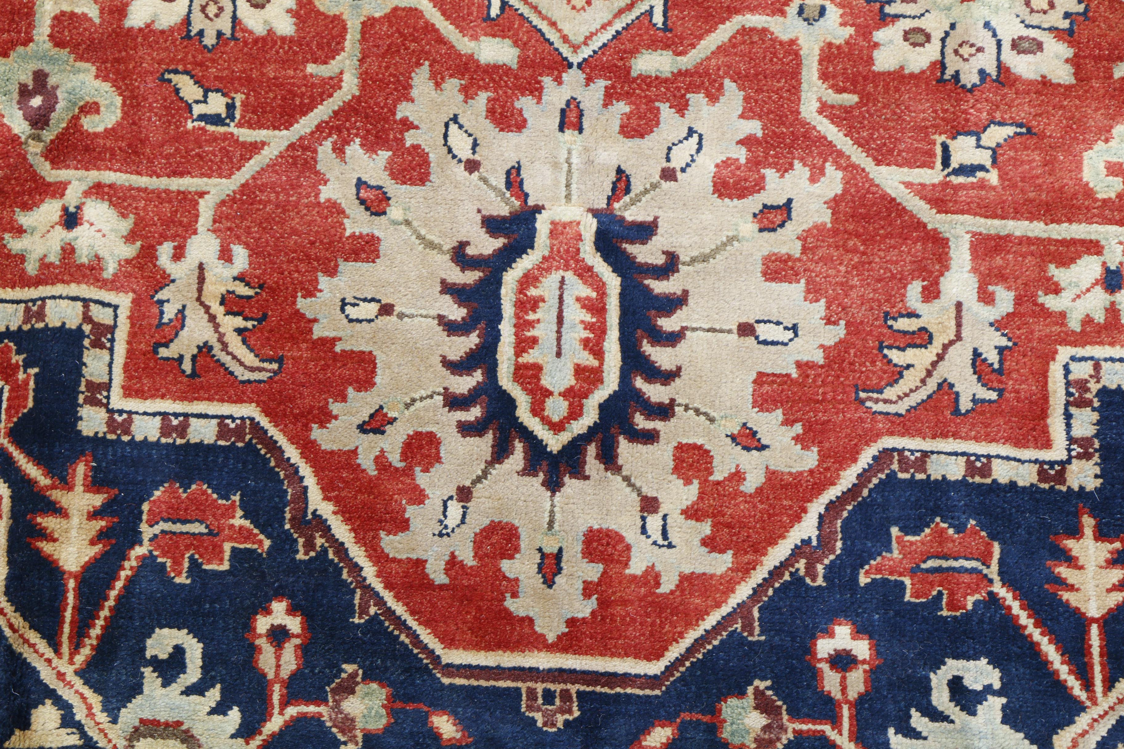 Hand-Knotted Bakshayesh Heriz Wool Room Sized Rug