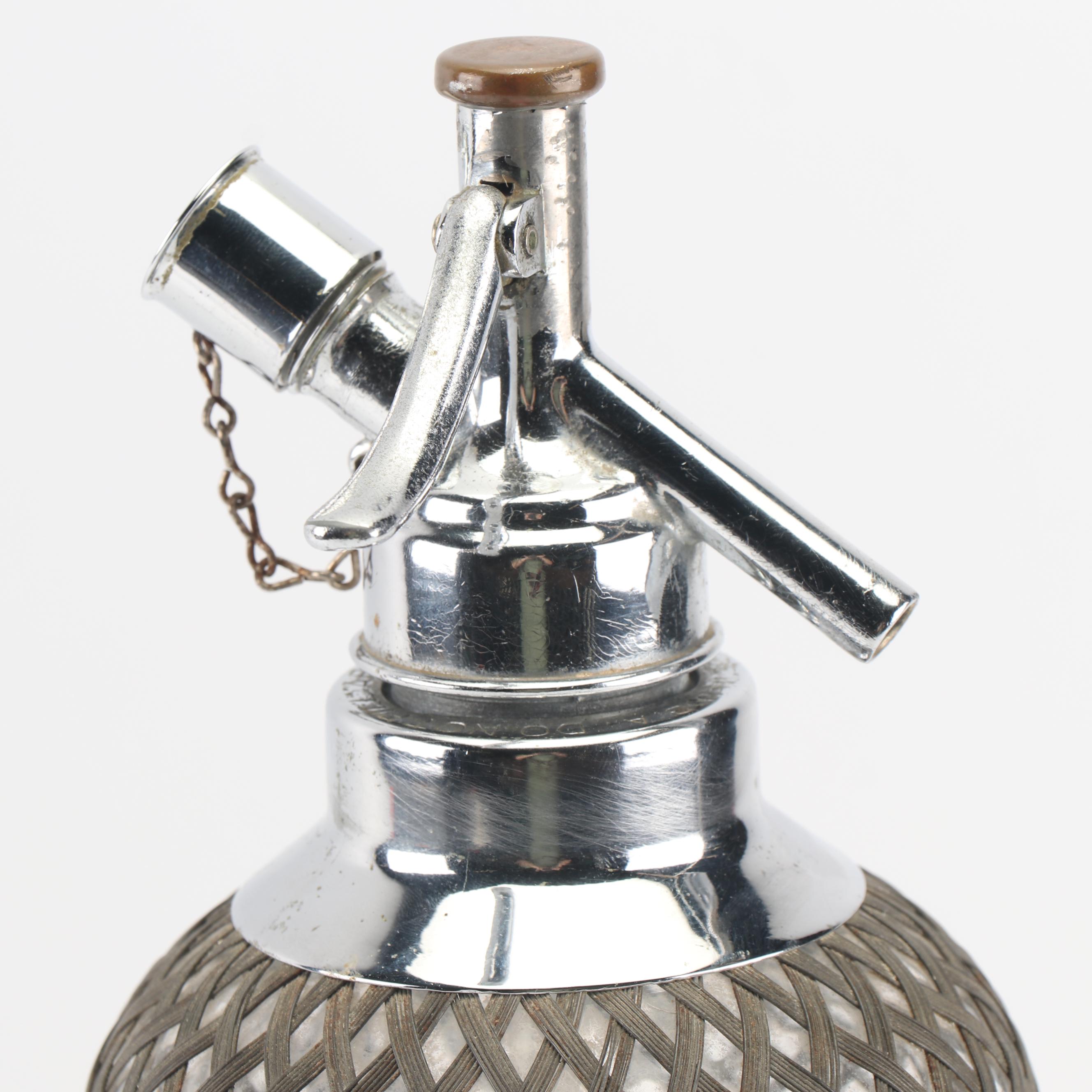 Vintage Sparklets Pewter Wrapped Seltzer Bottle