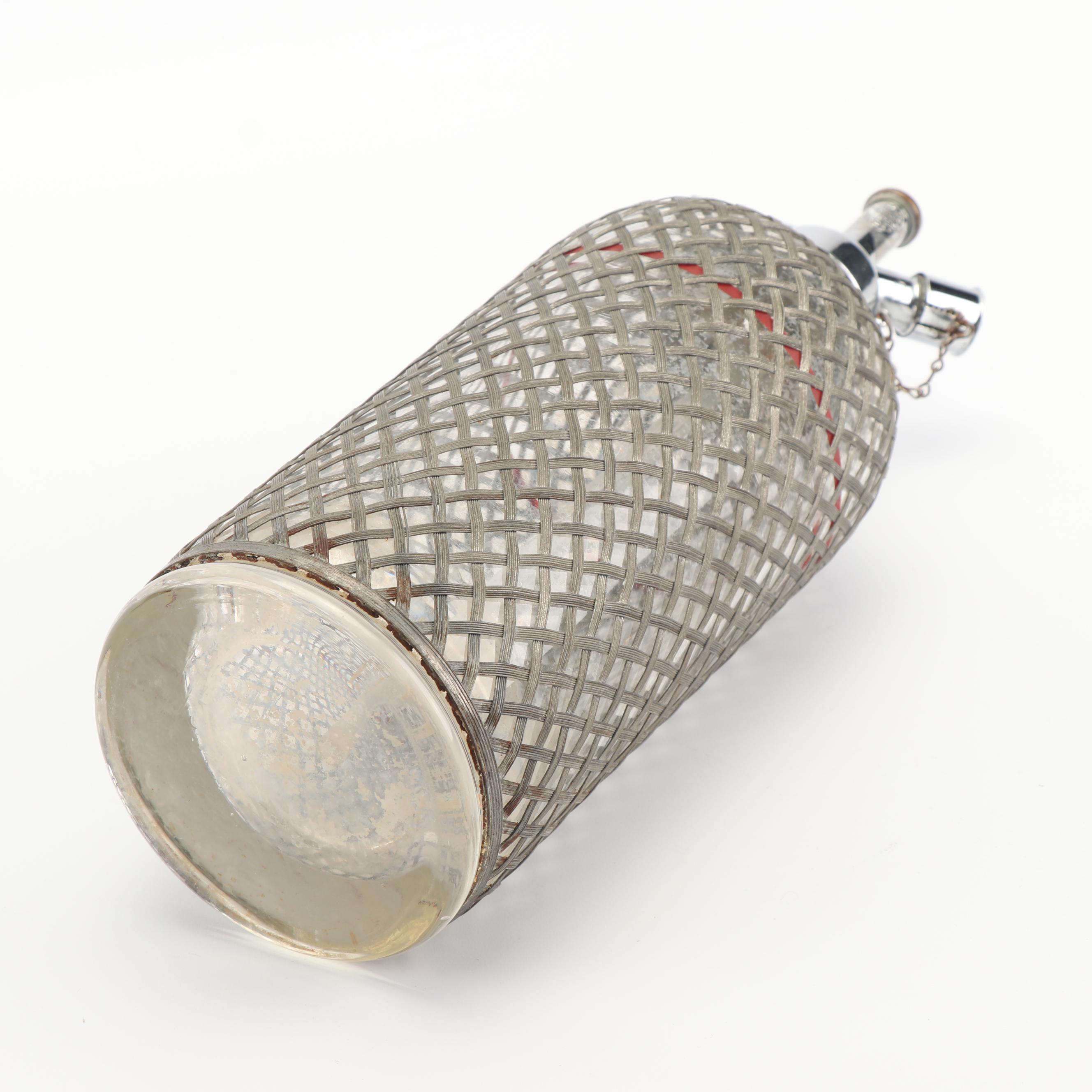 Vintage Sparklets Pewter Wrapped Seltzer Bottle