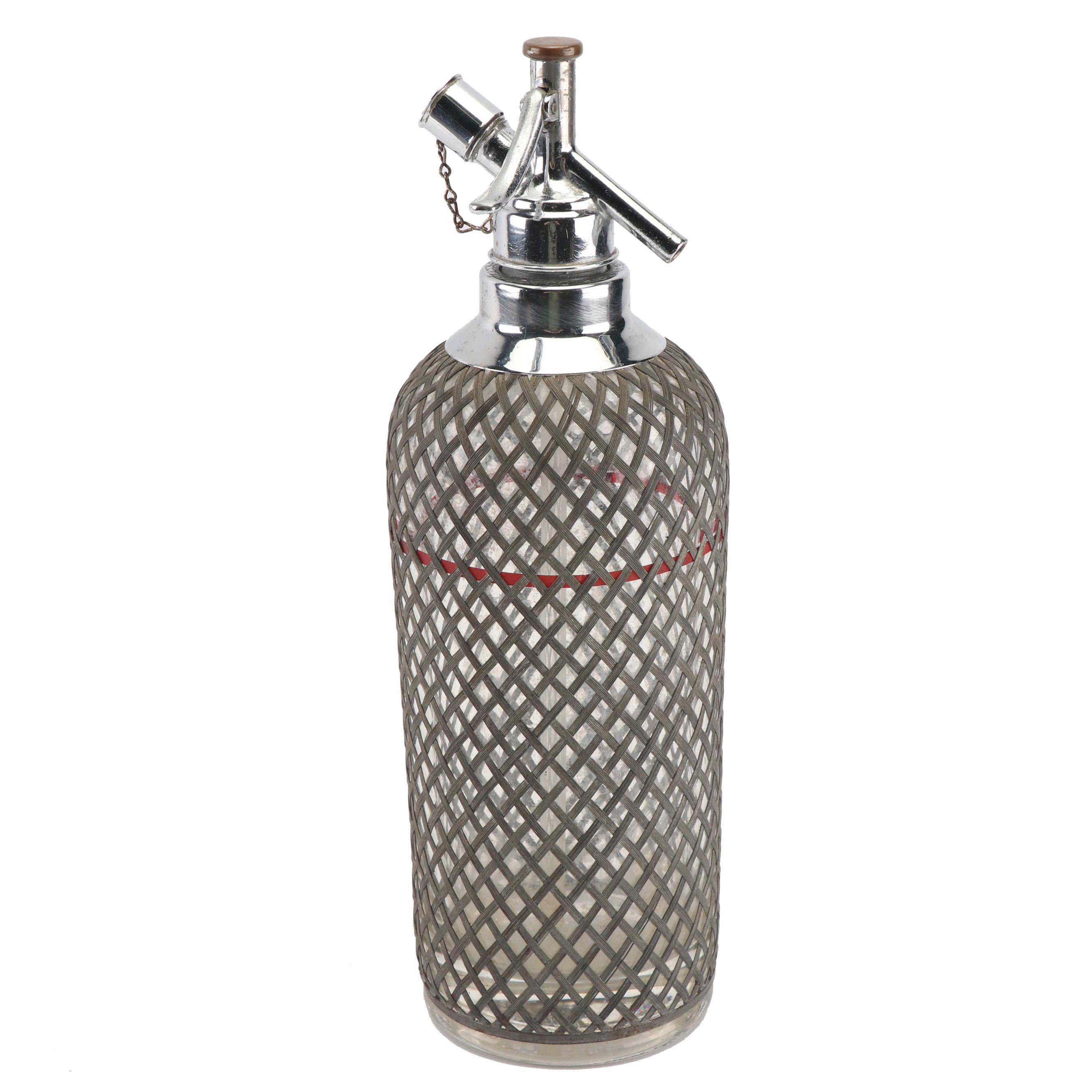 Vintage Sparklets Pewter Wrapped Seltzer Bottle