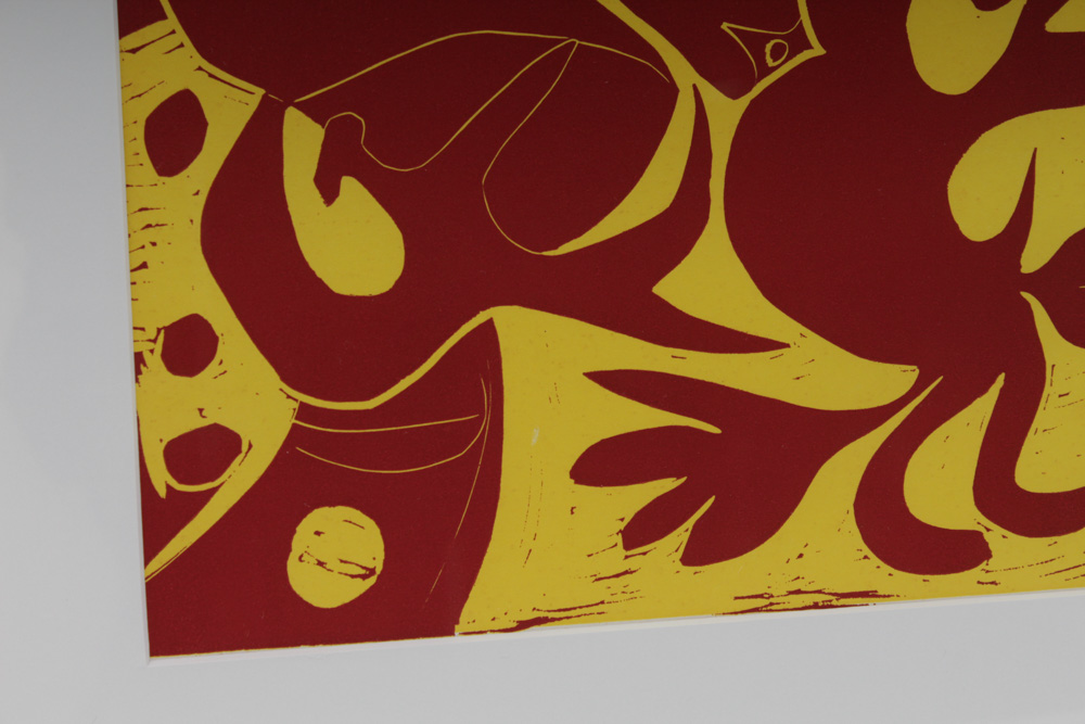 Pablo Picasso 1962 Linoleum Cut "Picador Goading Bull with Matadore"