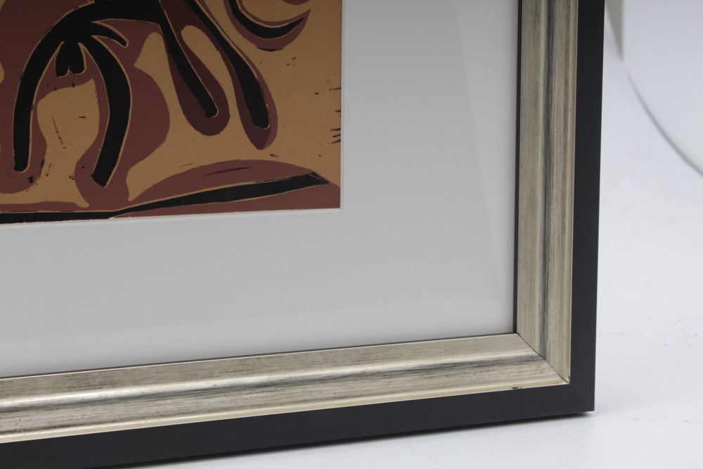 Pablo Picasso 1962 Linoleum Cut "Picador and Bull"