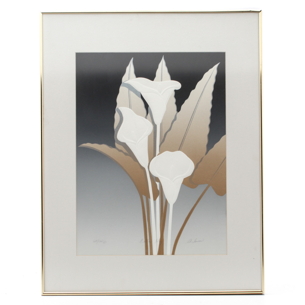 A. Greer Limited Edition Relief Print "Calla Lily"