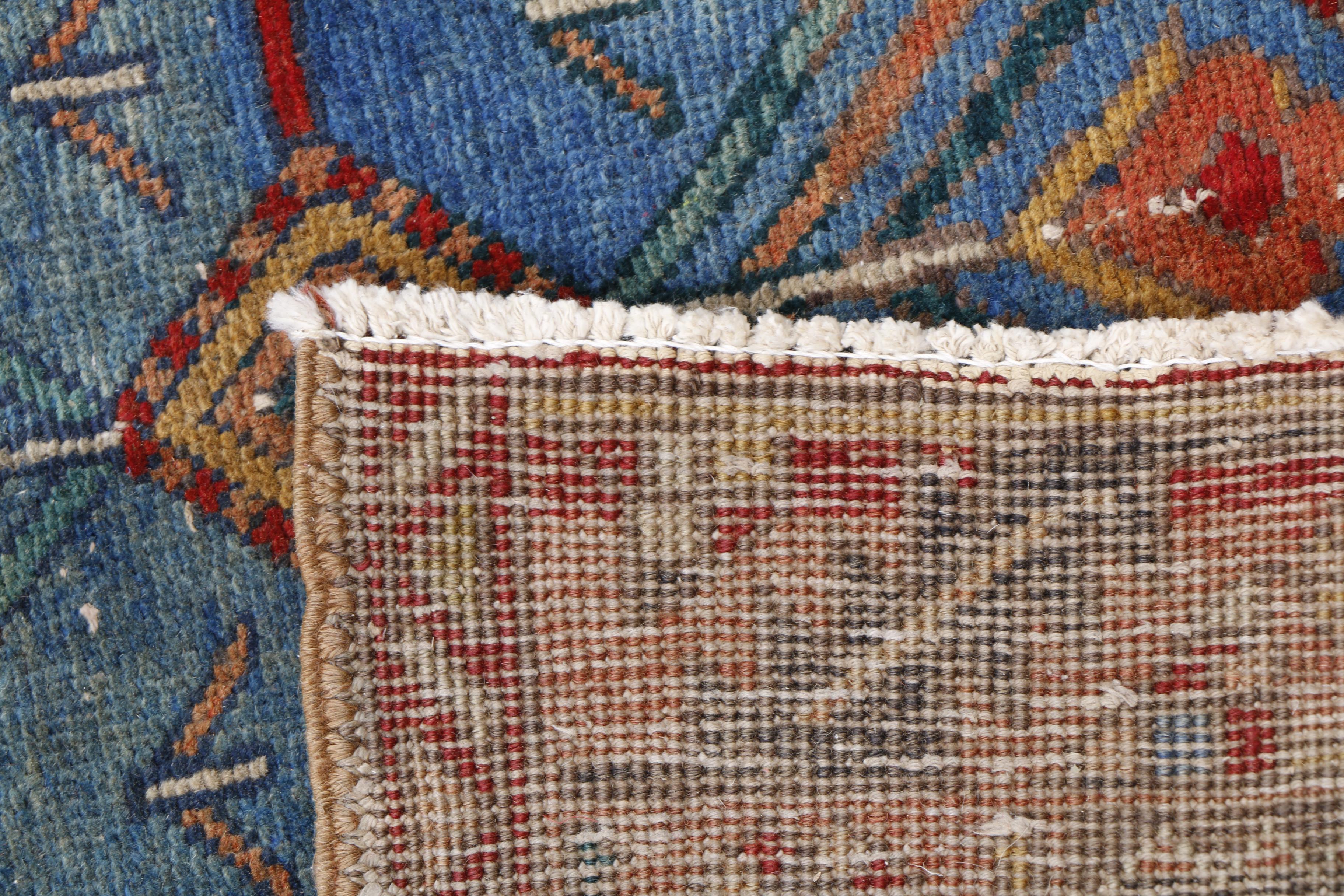 Hand-Knotted Persian Karaja Heriz Wool Carpet Runner