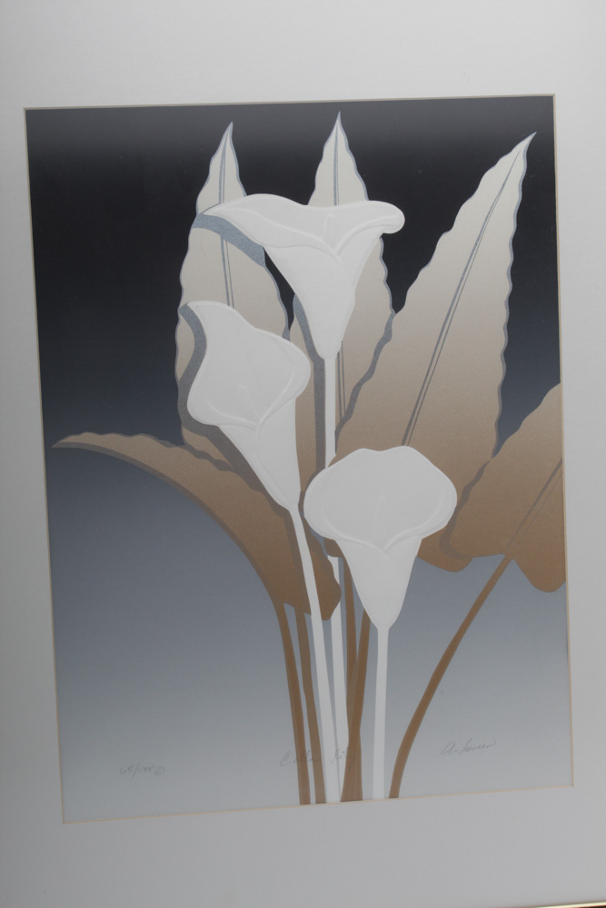 A. Greer Limited Edition Relief Print "Calla Lily"