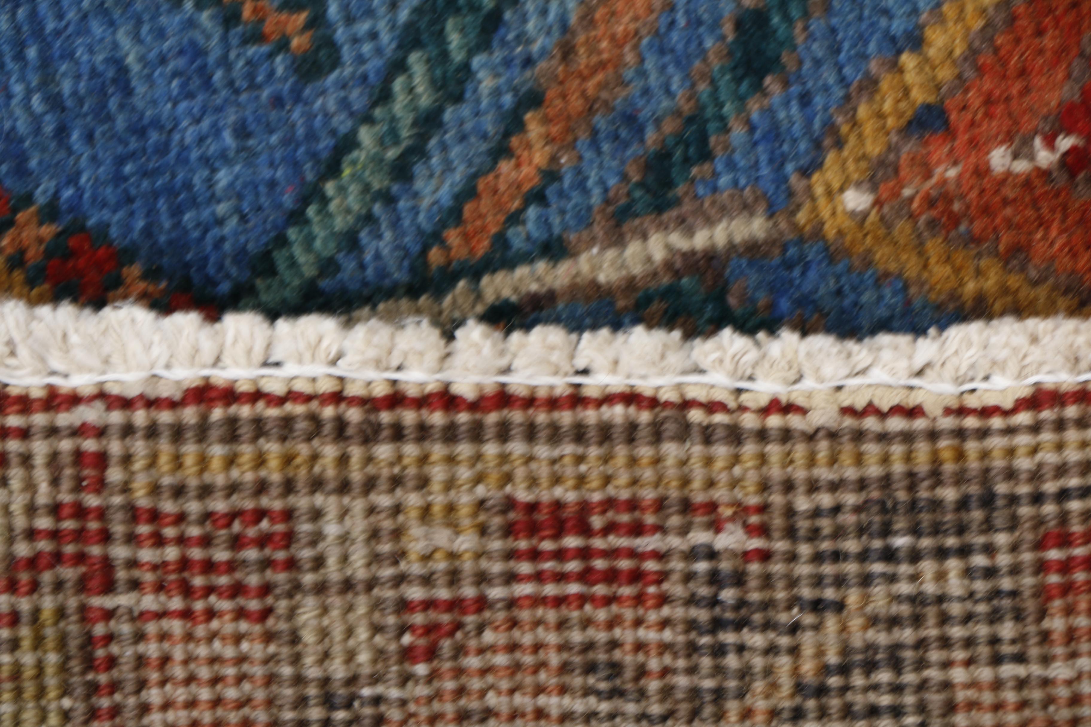 Hand-Knotted Persian Karaja Heriz Wool Carpet Runner