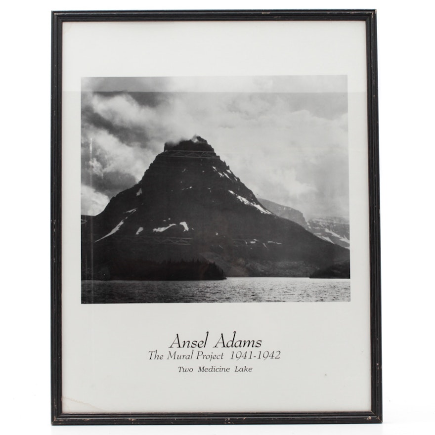 Lithograph After Ansel Adams "Two Medicine Lake"