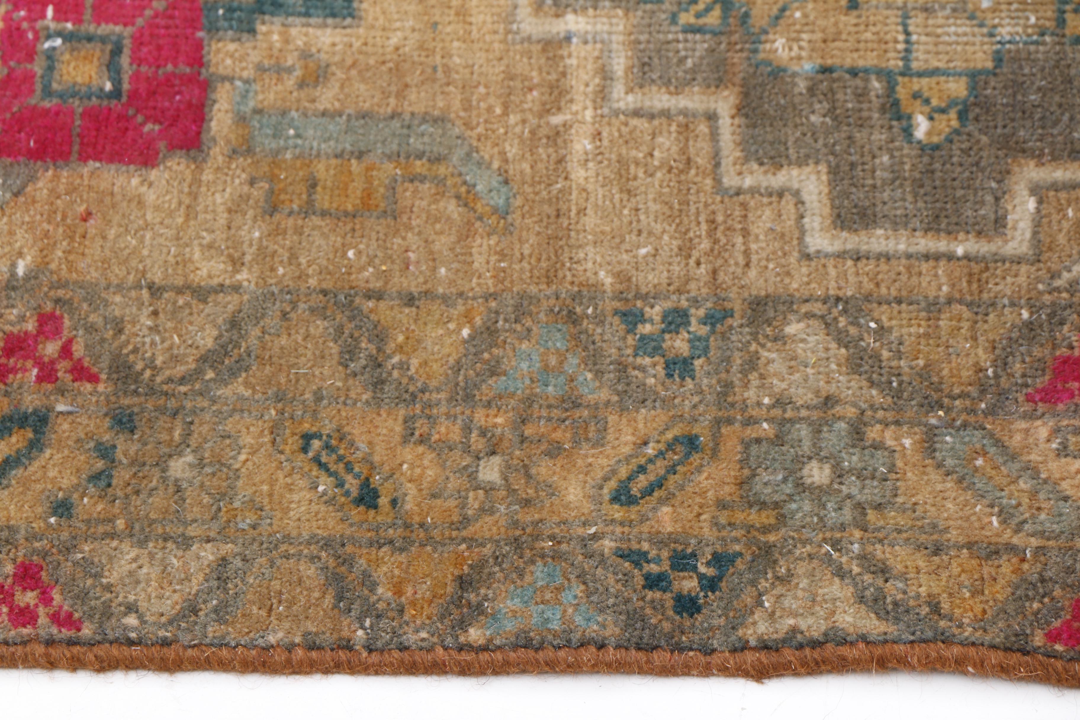 Hand-Knotted Persian Karaja Heriz Wool Carpet Runner