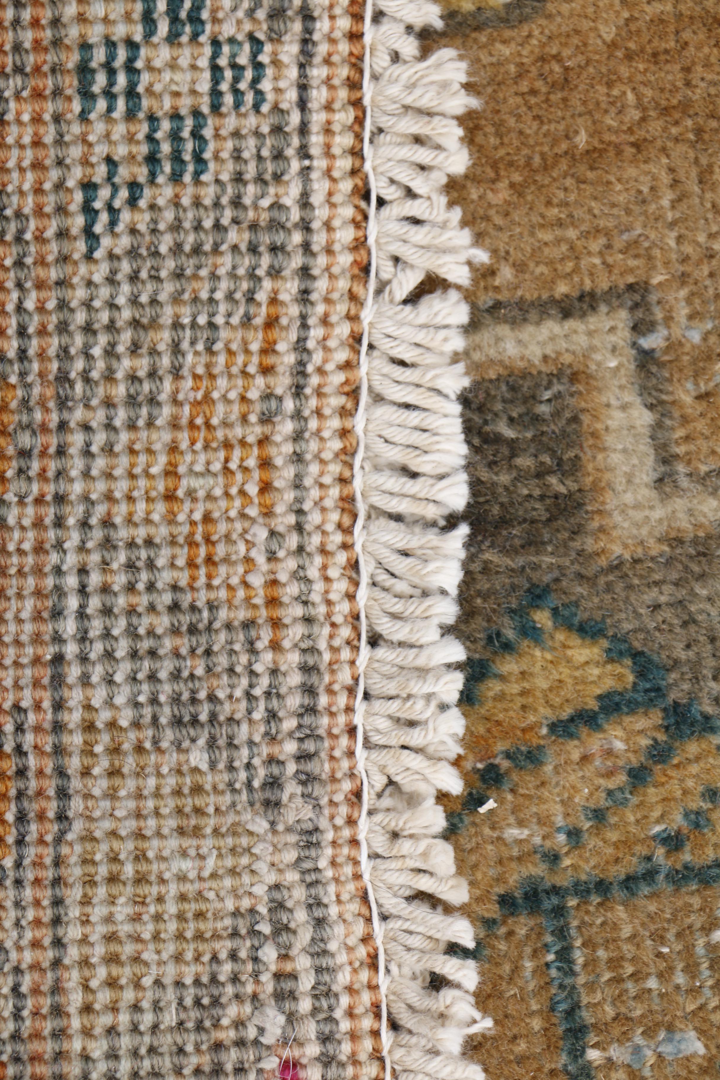 Hand-Knotted Persian Karaja Heriz Wool Carpet Runner