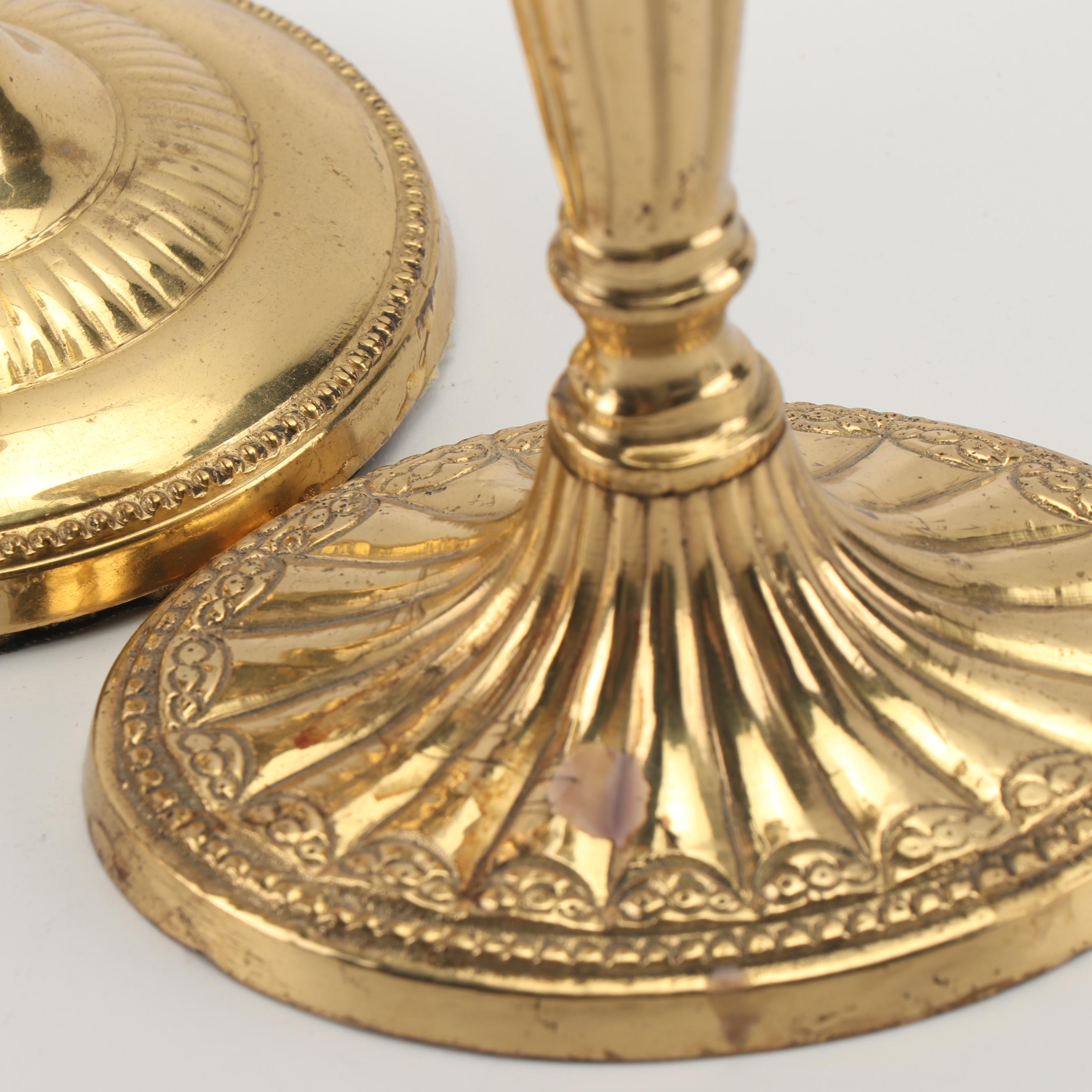 Brass Candelabra Candlestick Lamp with Brass Candleholders