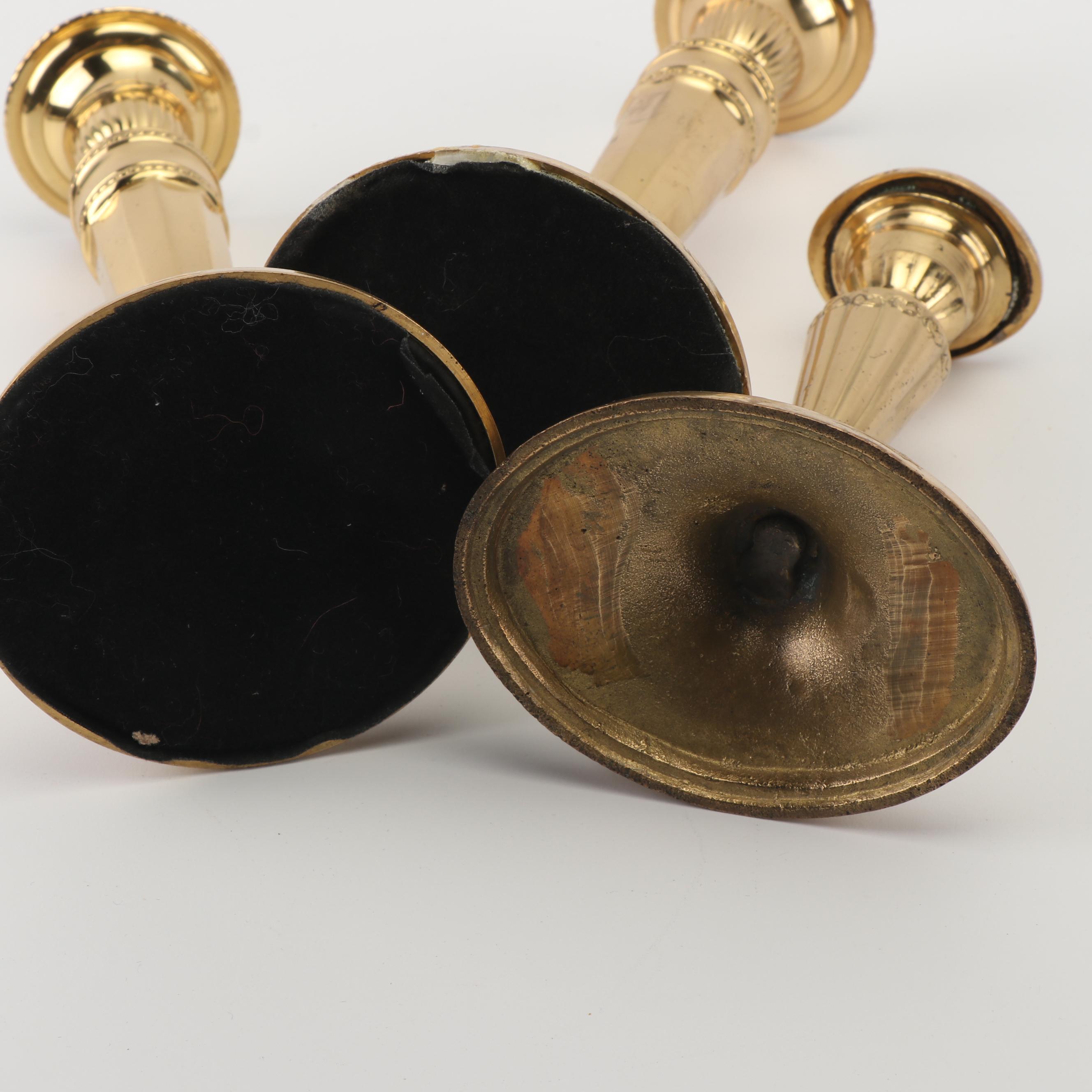 Brass Candelabra Candlestick Lamp with Brass Candleholders