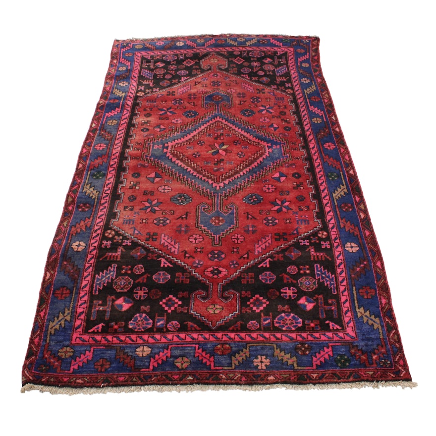 Vintage Hand-Knotted Persian Kurdish Bijar Long Rug