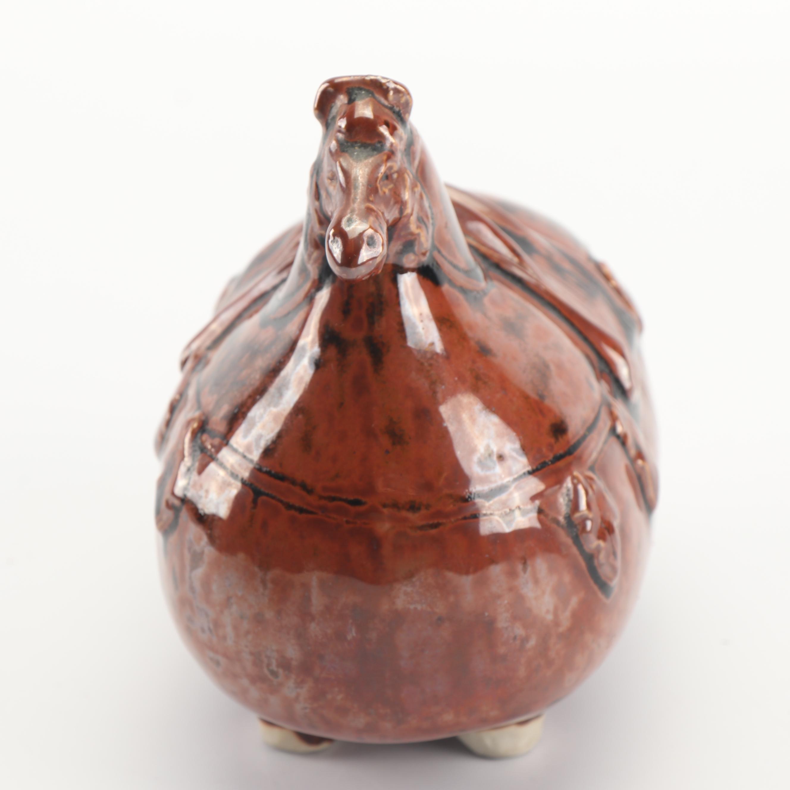 Signed Handbuilt Porcelain Horse Figurine