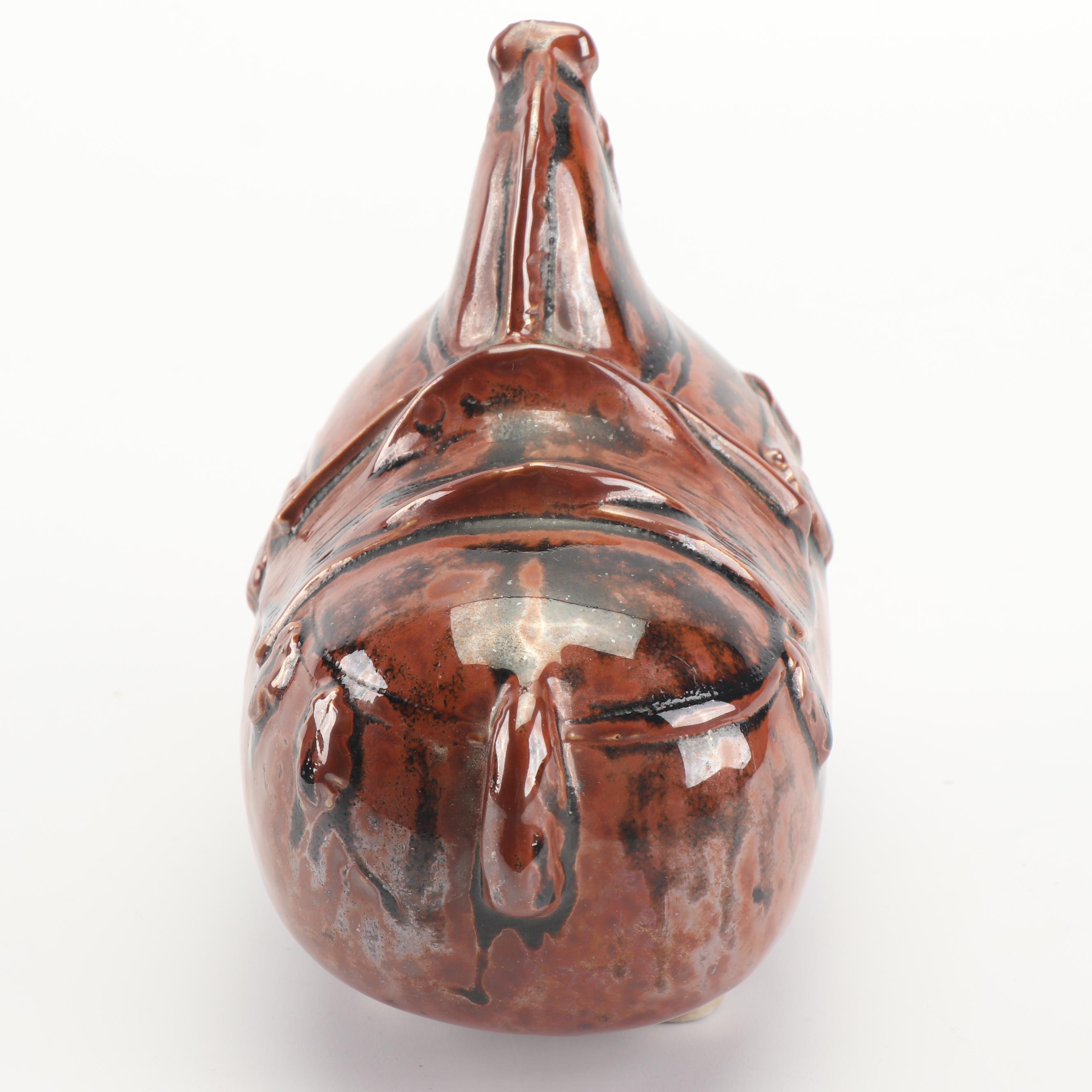 Signed Handbuilt Porcelain Horse Figurine