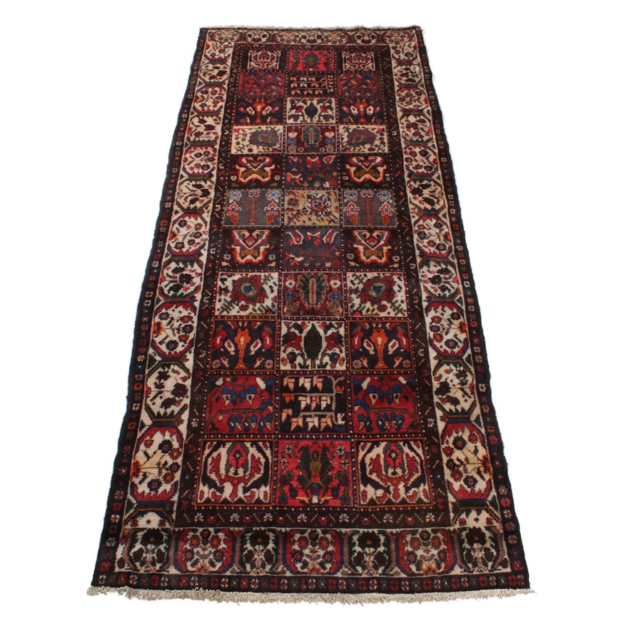 Signed Vintage Hand-Knotted Persian Bakhtiari Long Rug