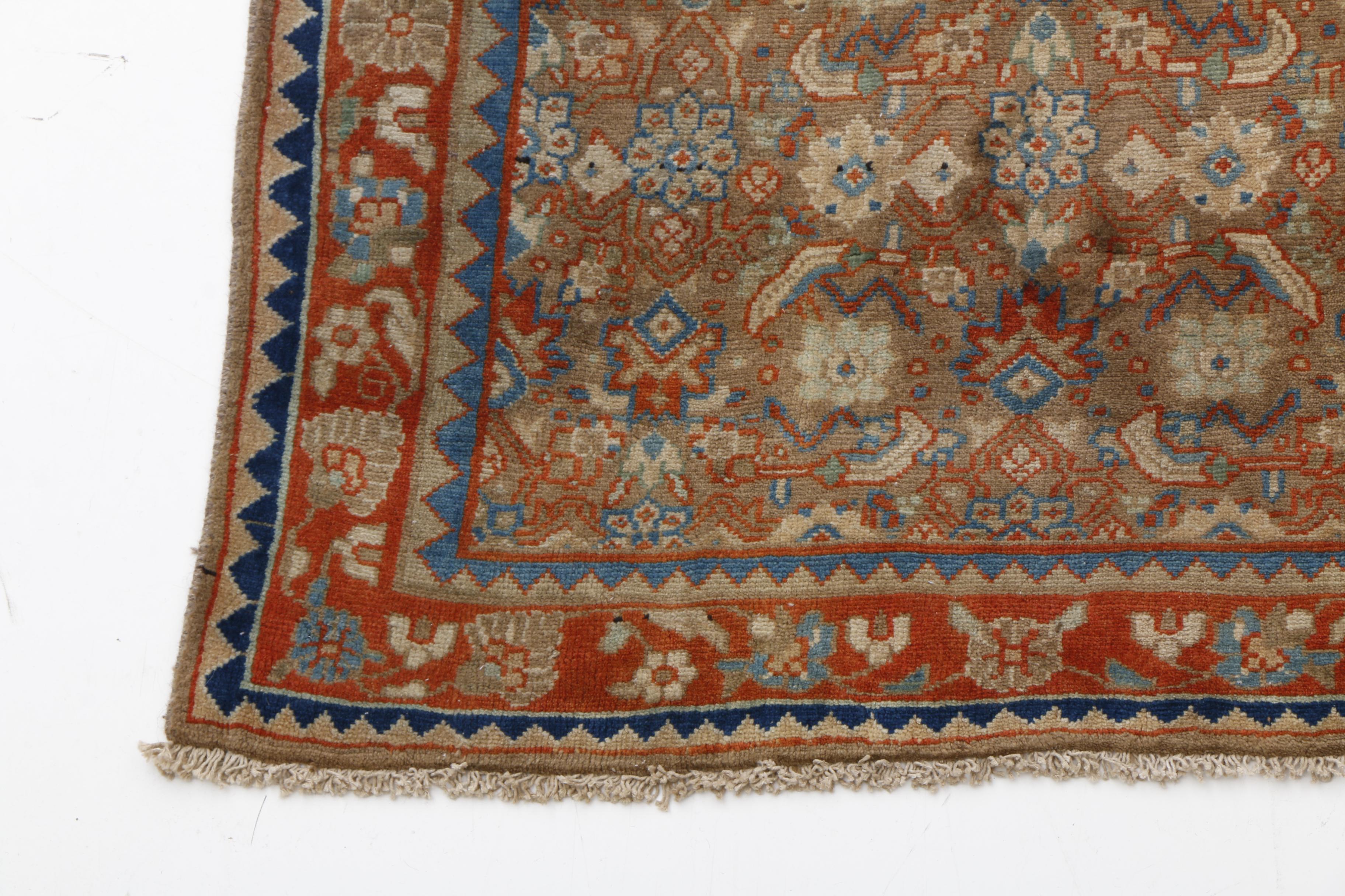 Hand-Knotted Persian Lilihan Wool Carpet Runner