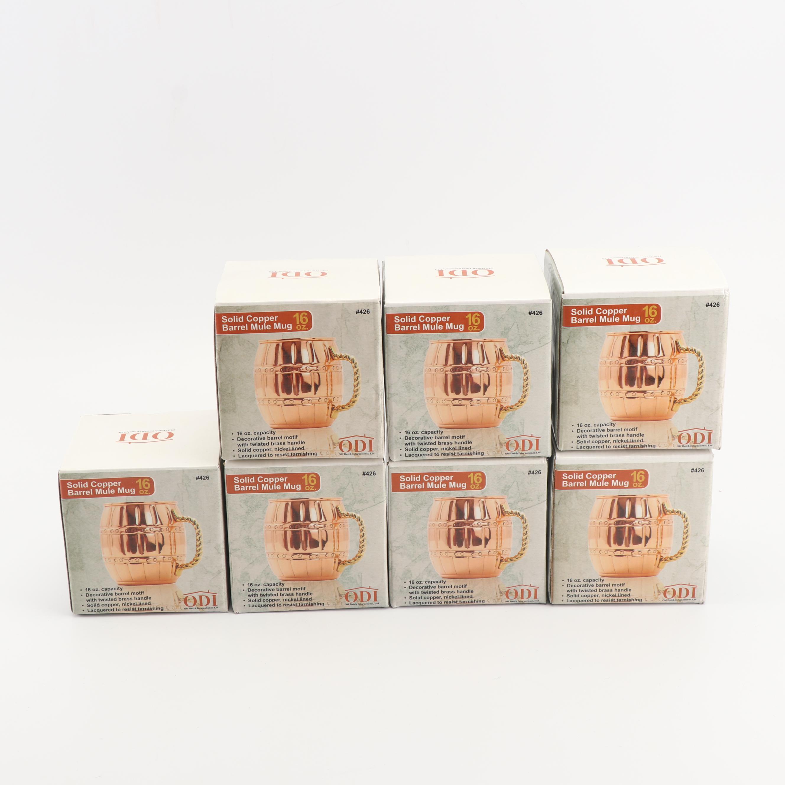 Old Dutch International Solid Copper Barrel Mule 16-Ounce Mugs