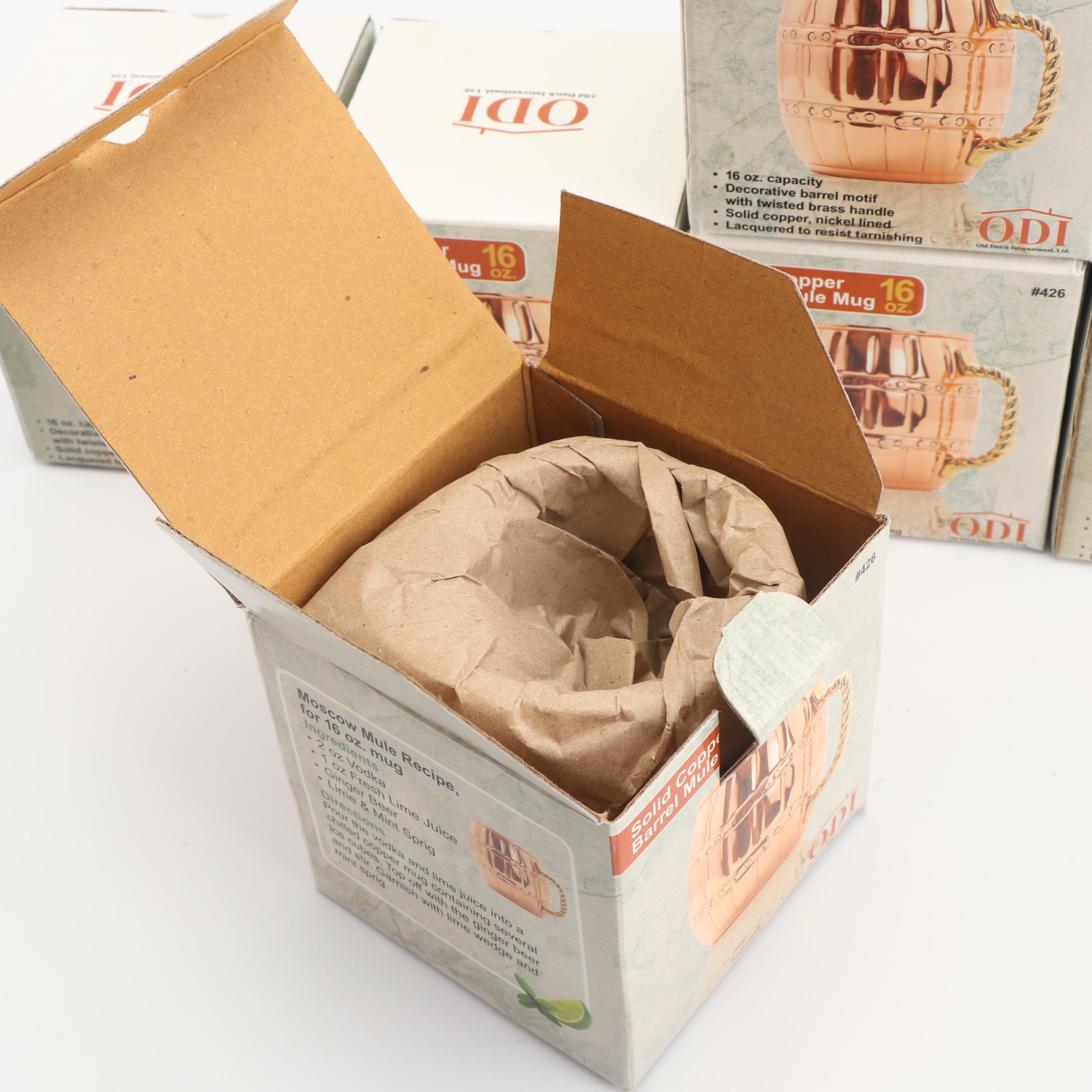 Old Dutch International Solid Copper Barrel Mule 16-Ounce Mugs