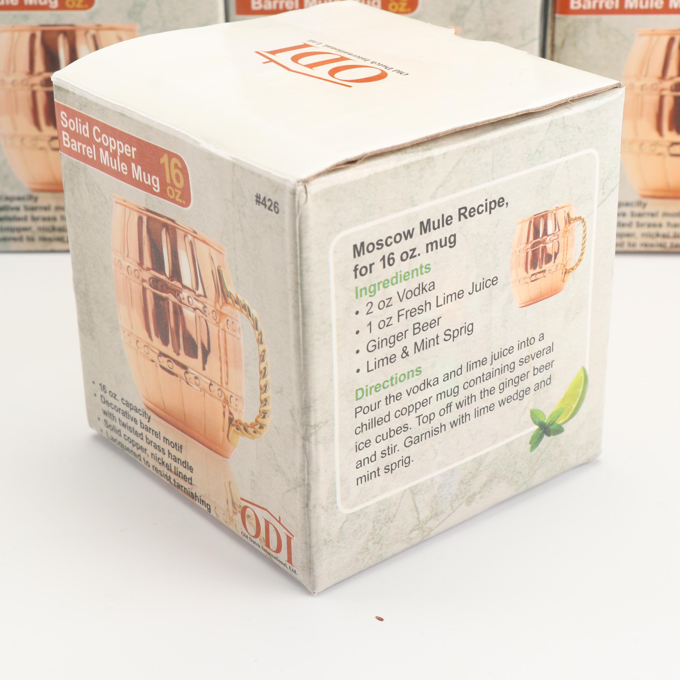 Old Dutch International Solid Copper Barrel Mule 16-Ounce Mugs