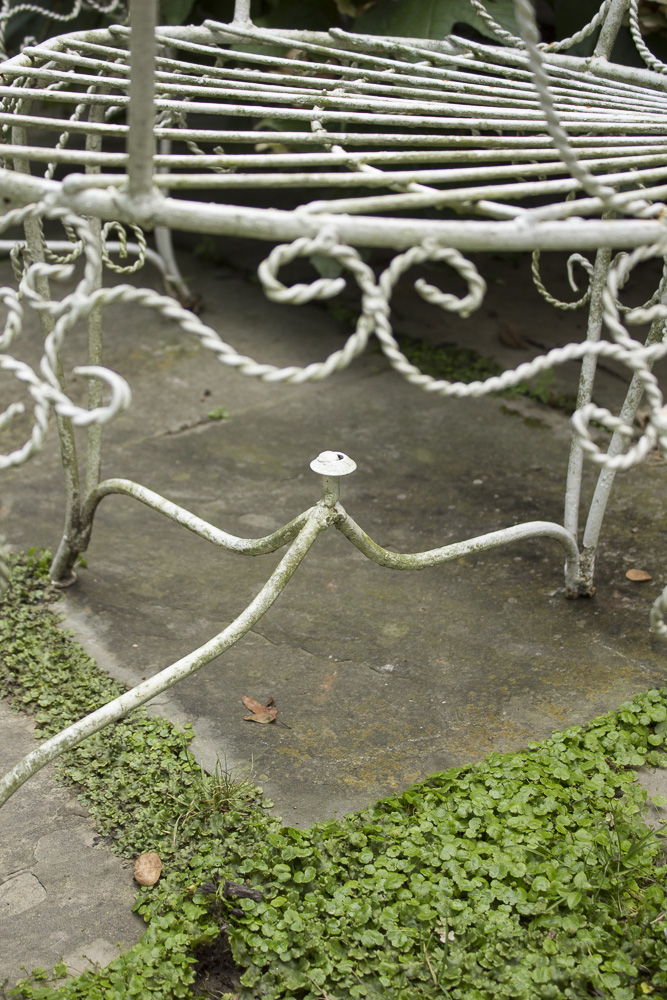 Victorian Style "Peacock" Outdoor Chairs and Side Table