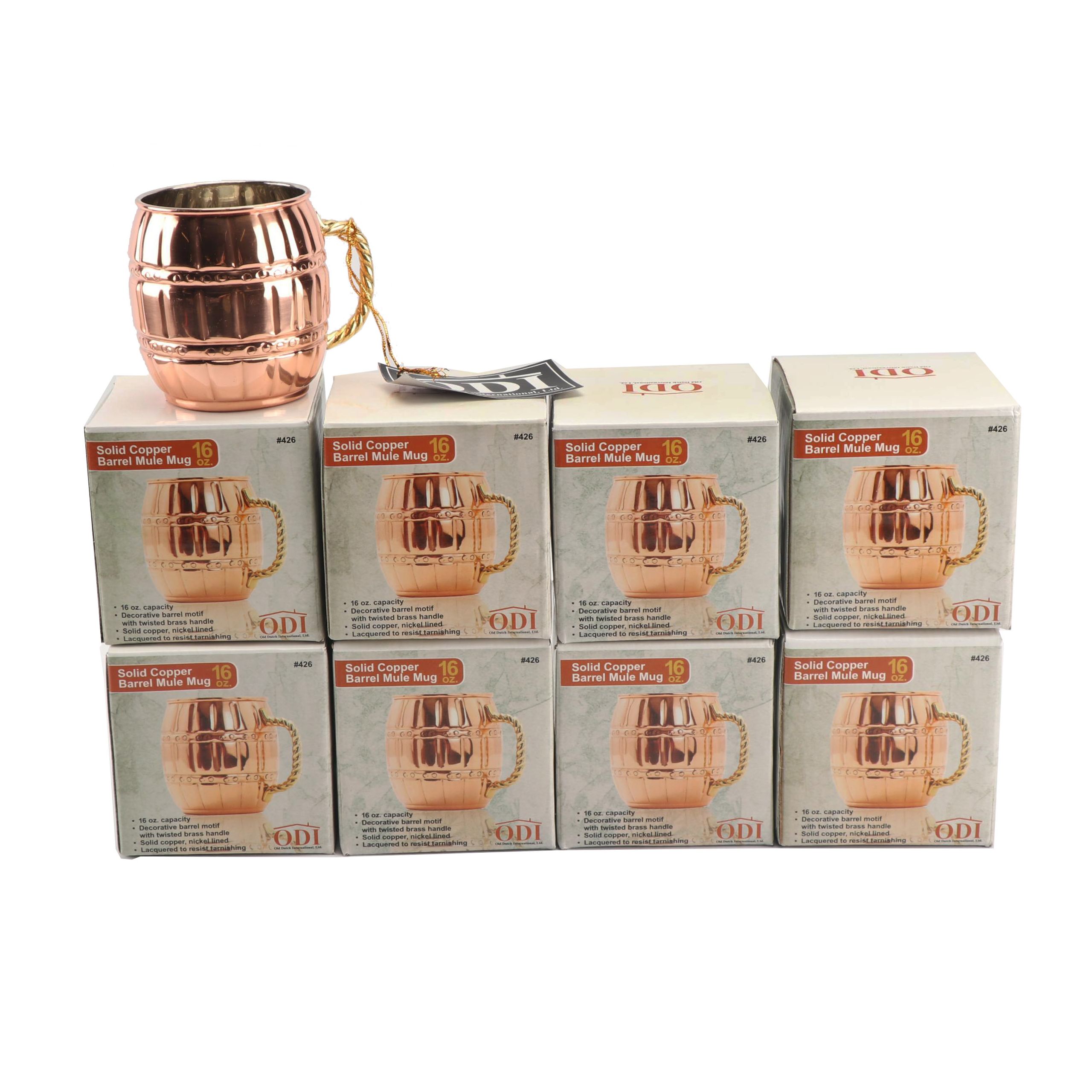 Old Dutch International Solid Copper Barrel Mule 16-Ounce Mugs
