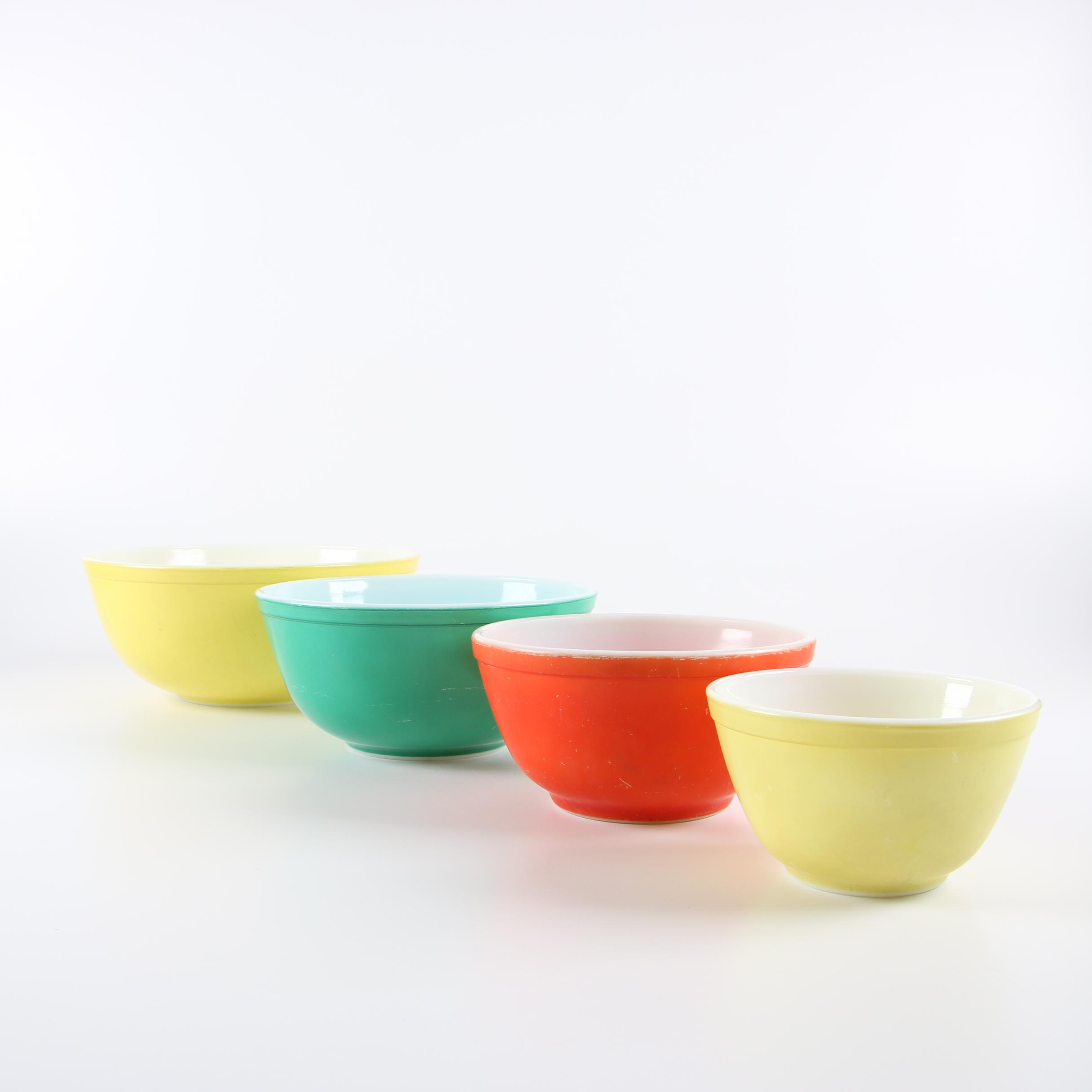 Vintage Pyrex "Primary Colors" Nesting Bowls c. 1945-1949
