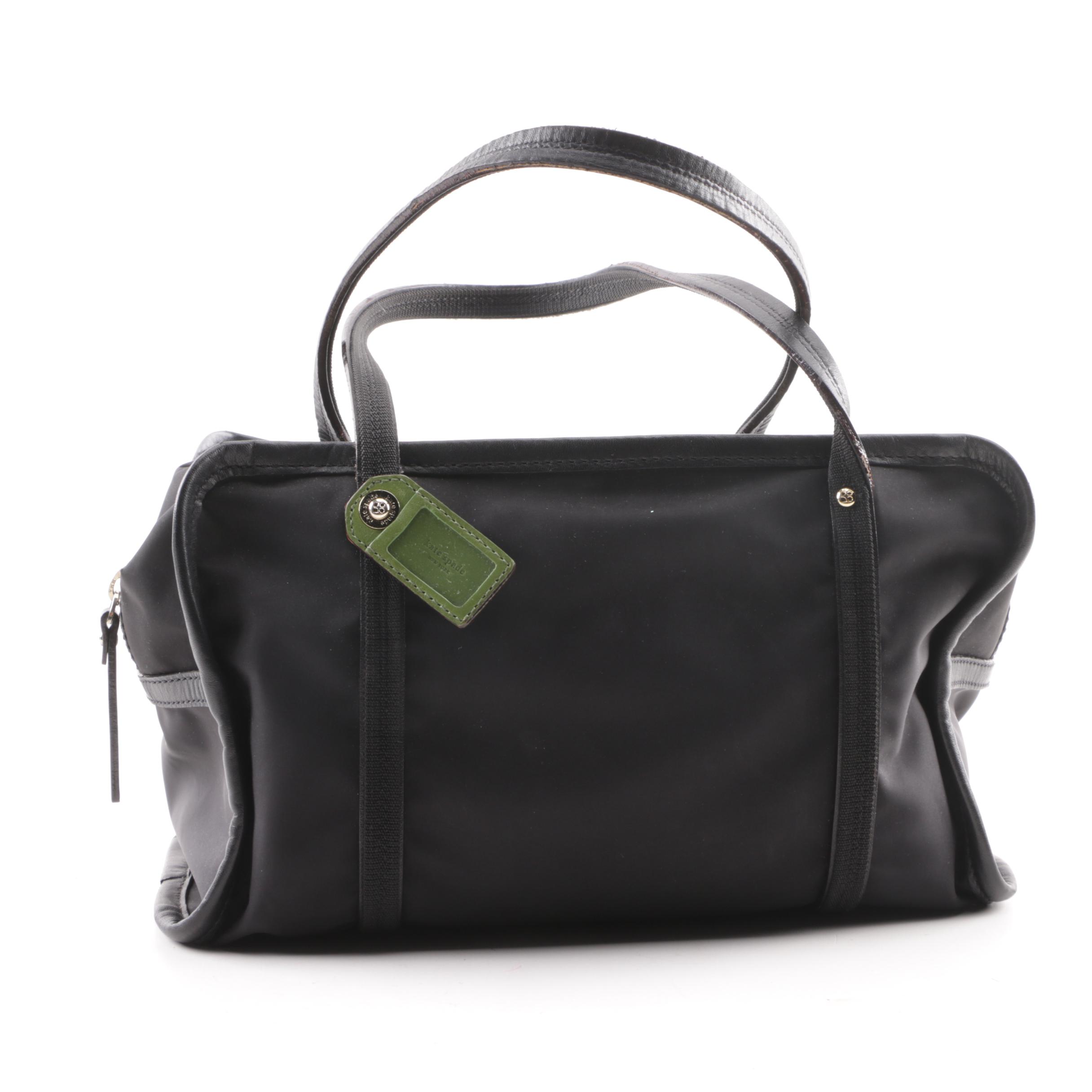 Kate Spade New York Black Nylon and Leather Weekender Bag