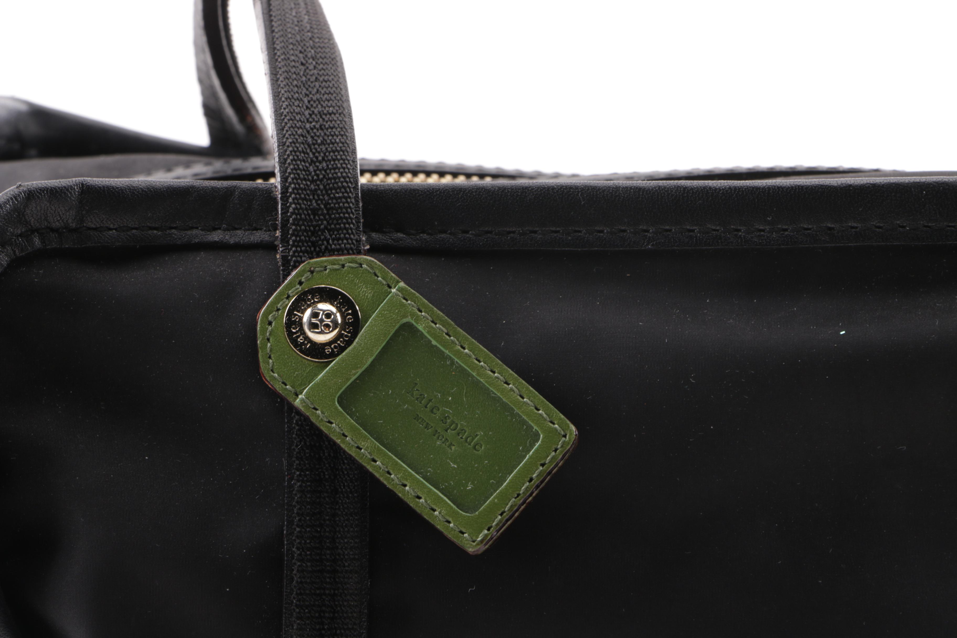 Kate Spade New York Black Nylon and Leather Weekender Bag