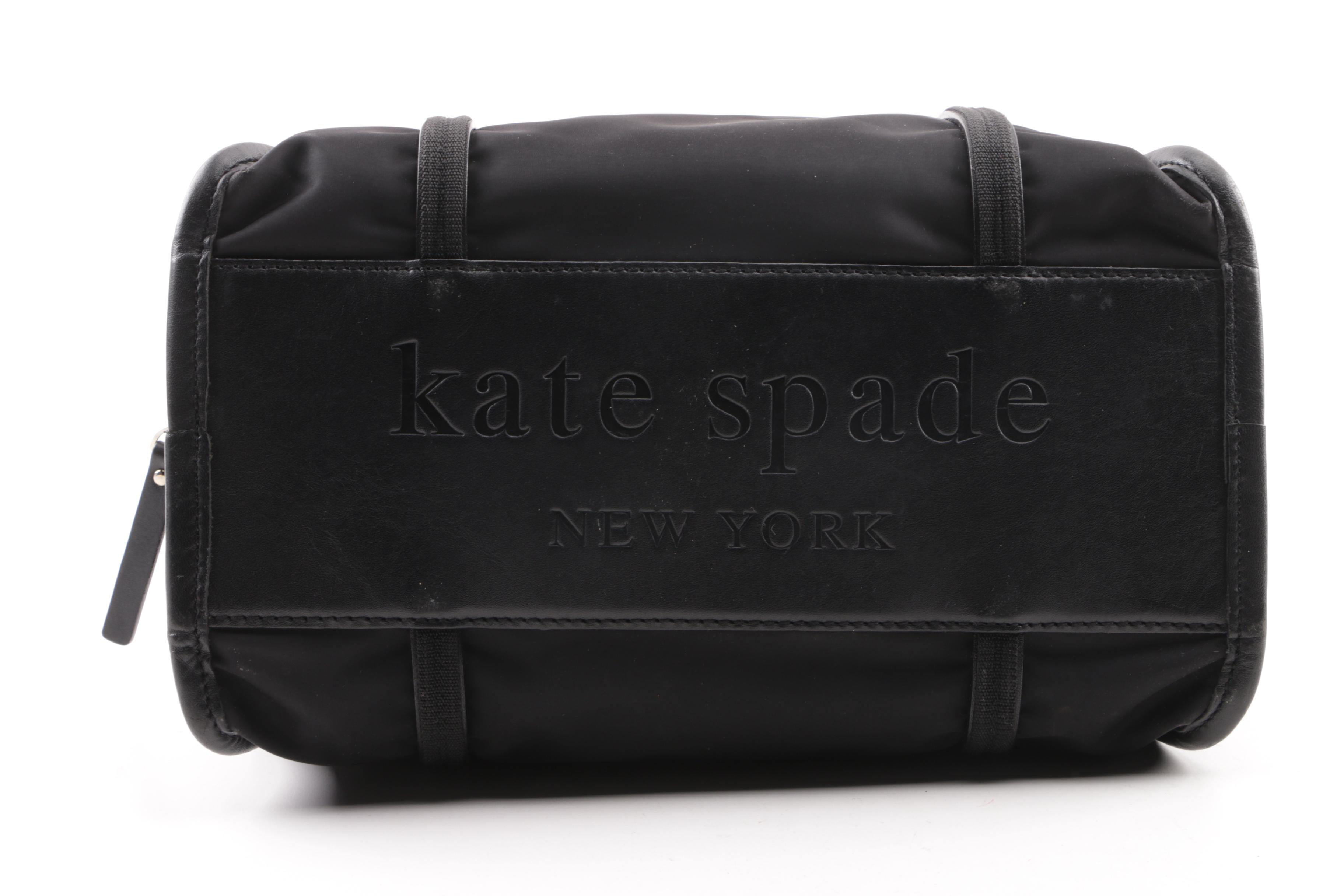 Kate Spade New York Black Nylon and Leather Weekender Bag