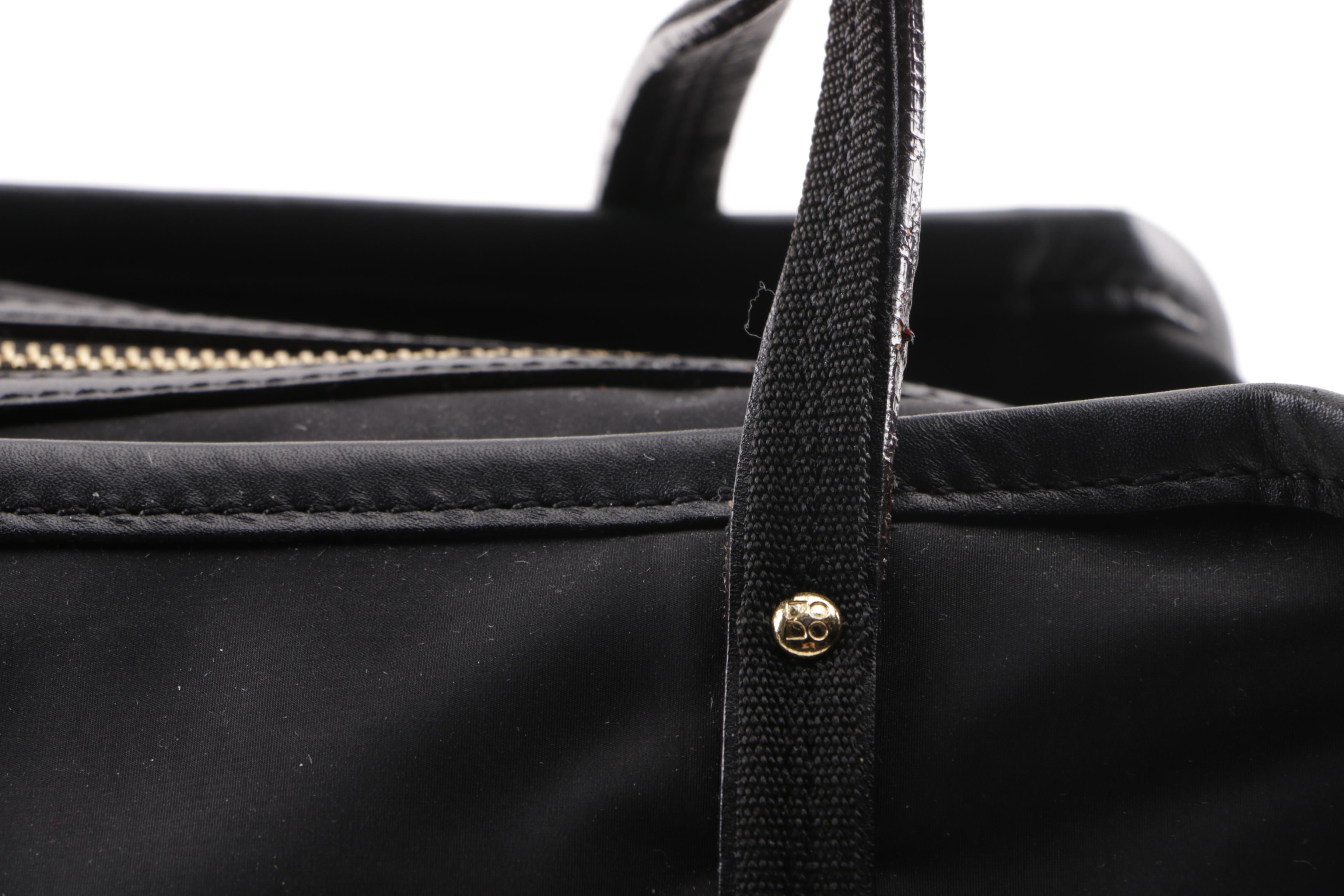 Kate Spade New York Black Nylon and Leather Weekender Bag