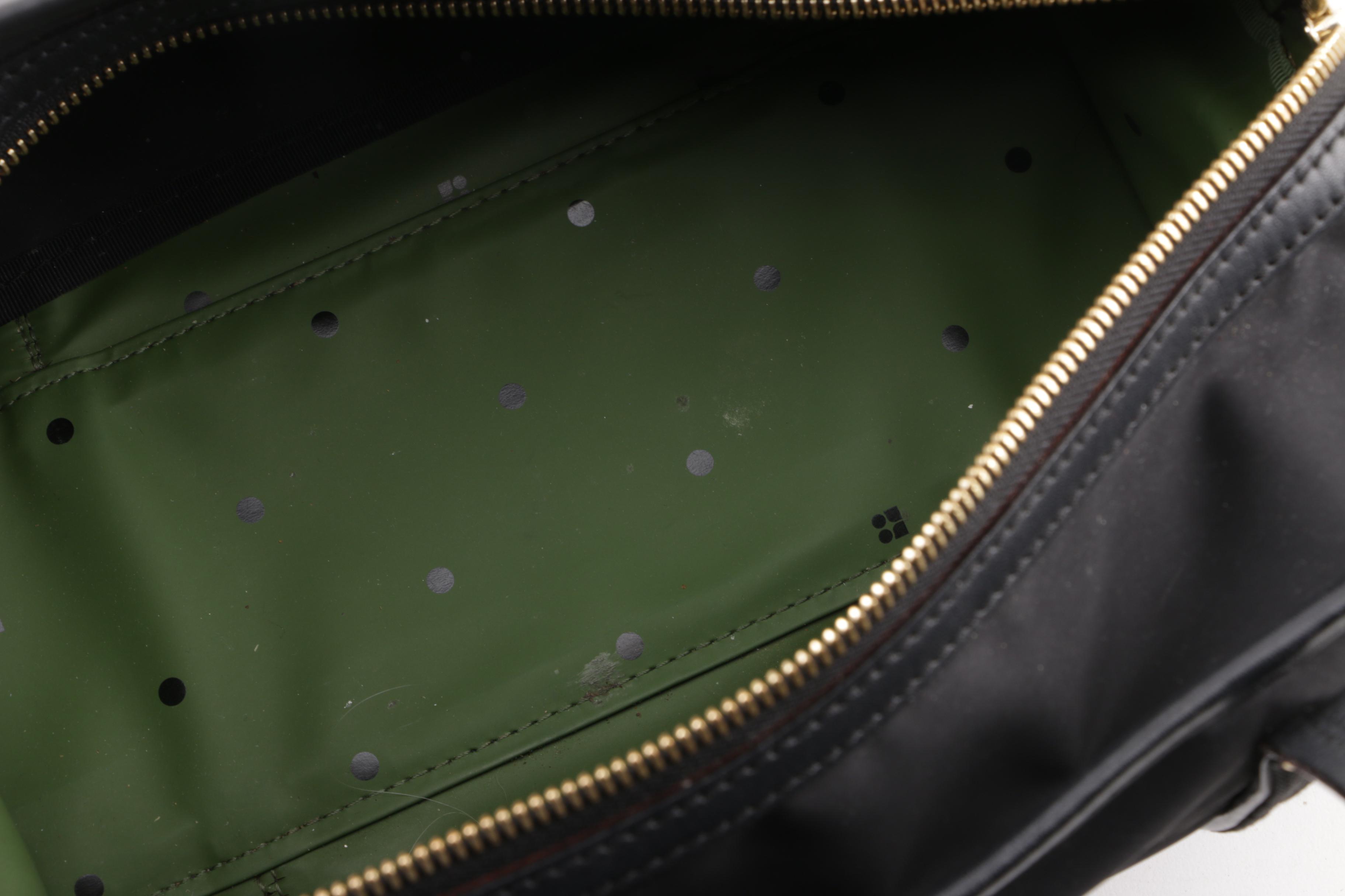 Kate Spade New York Black Nylon and Leather Weekender Bag