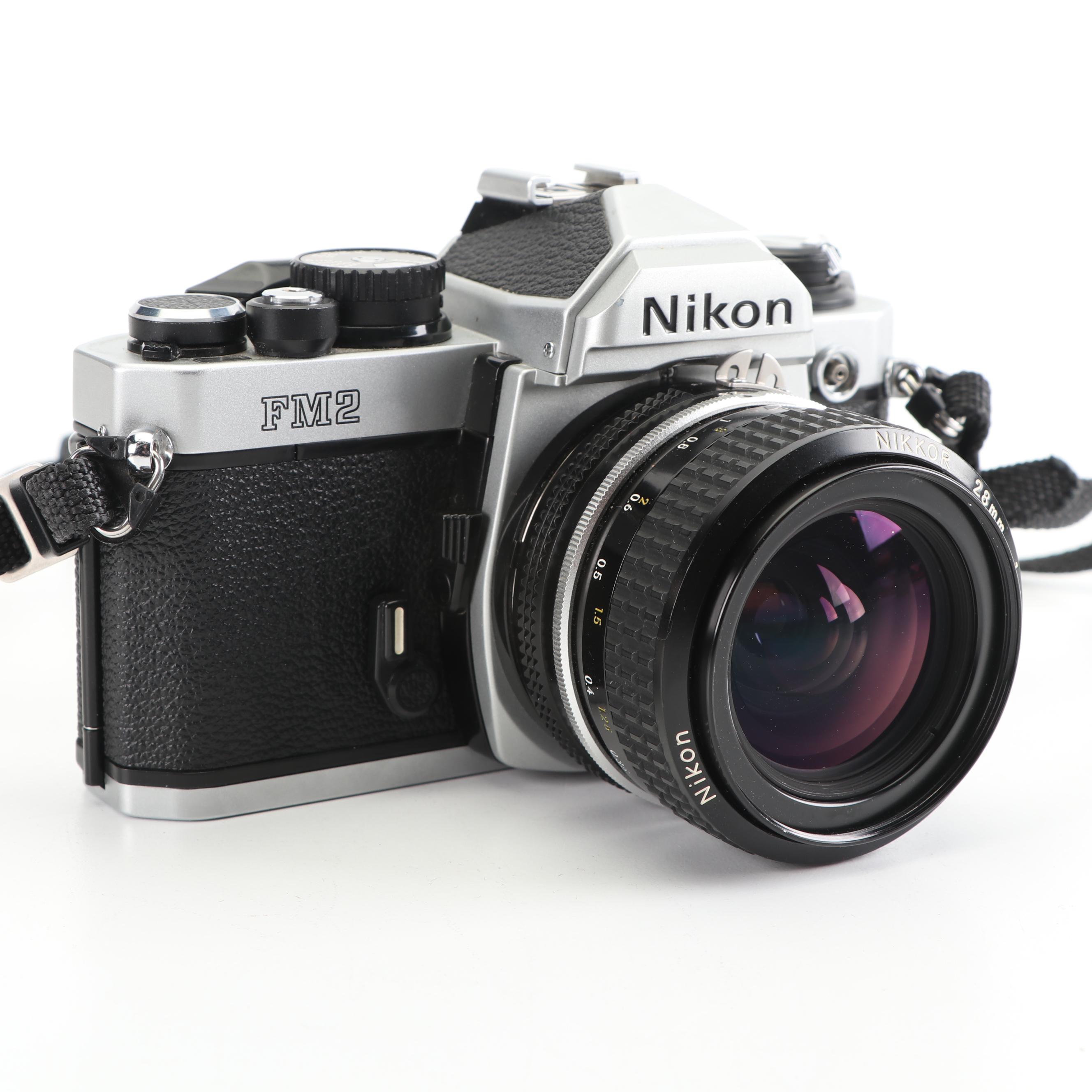 Vintage Nikon FM2 35mm SLR Camera with Bag and Accessories