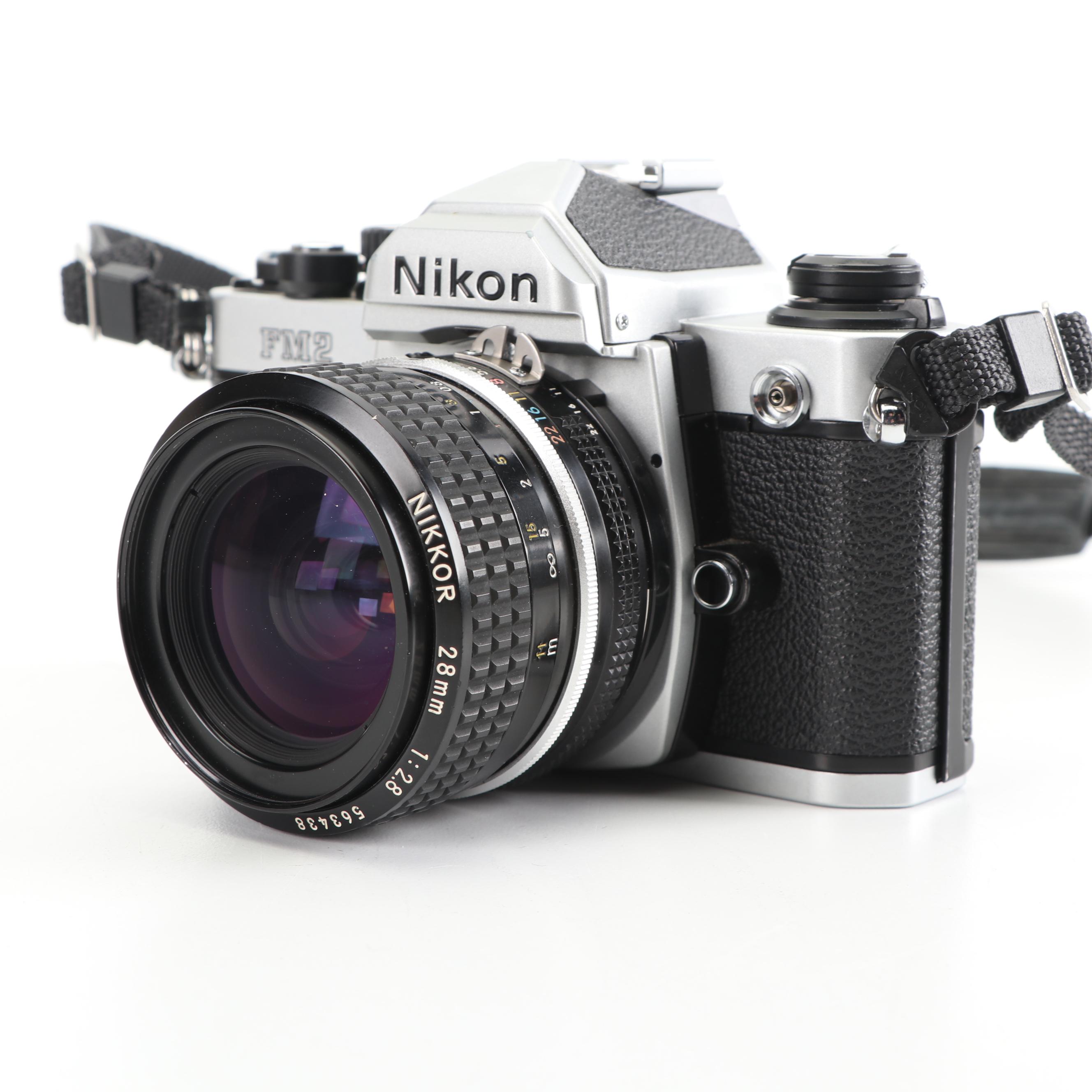 Vintage Nikon FM2 35mm SLR Camera with Bag and Accessories