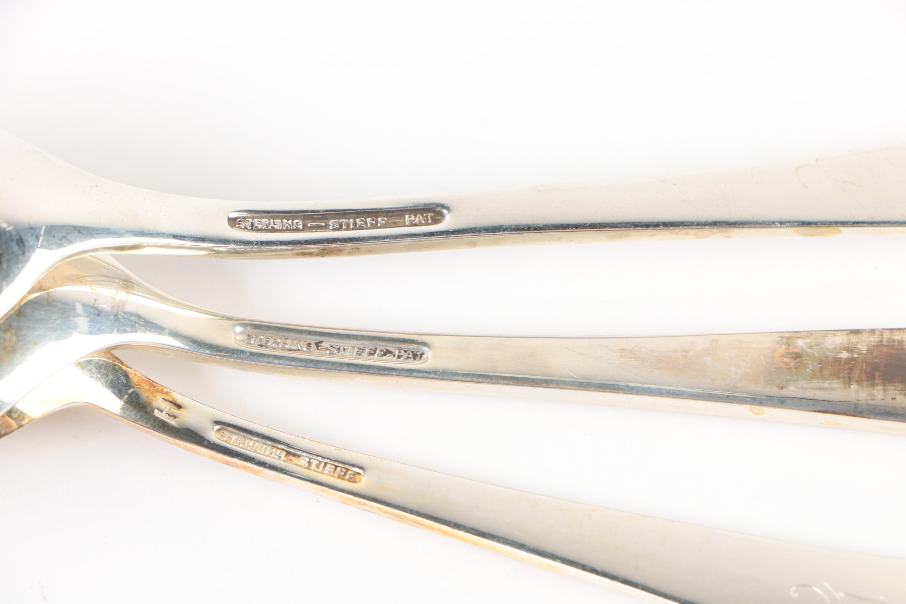 The Stieff Co. "Homewood" Sterling Silver Flatware Set with Naken's Chest