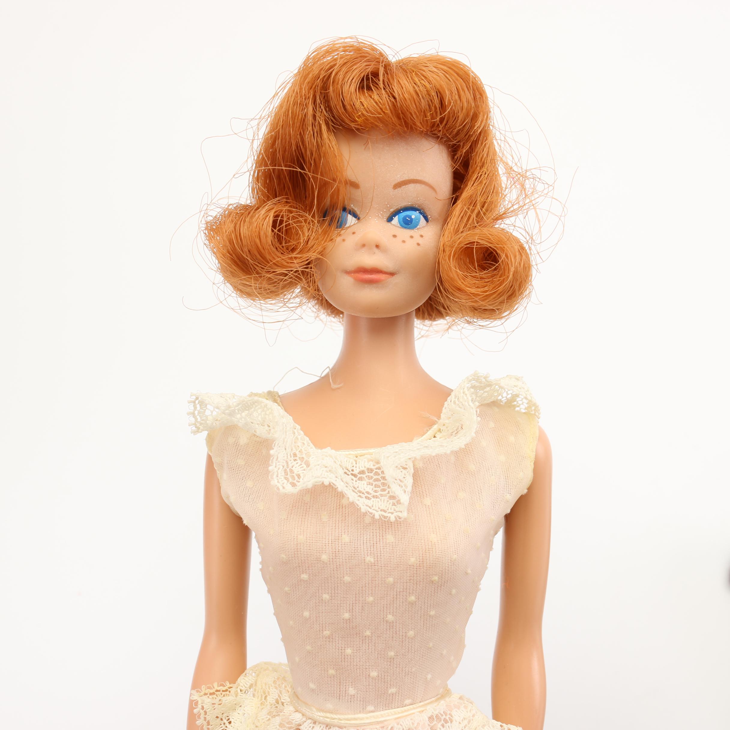 1960s Mattel "Ponytail" Barbie, Midge, and Ken Dolls with Case and Outfits