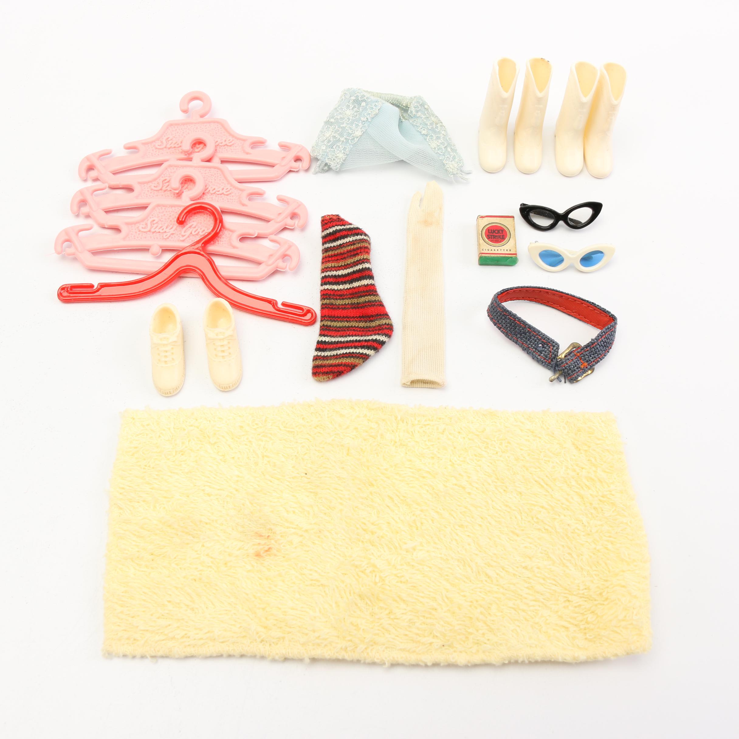 1960s Mattel "Ponytail" Barbie, Midge, and Ken Dolls with Case and Outfits