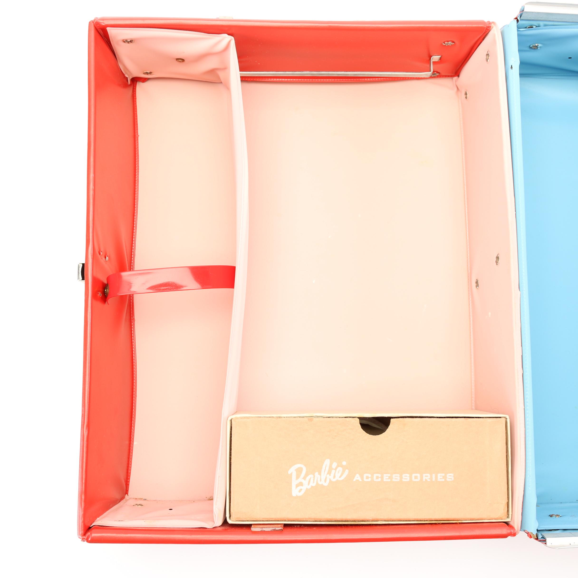 1960s Mattel "Ponytail" Barbie, Midge, and Ken Dolls with Case and Outfits