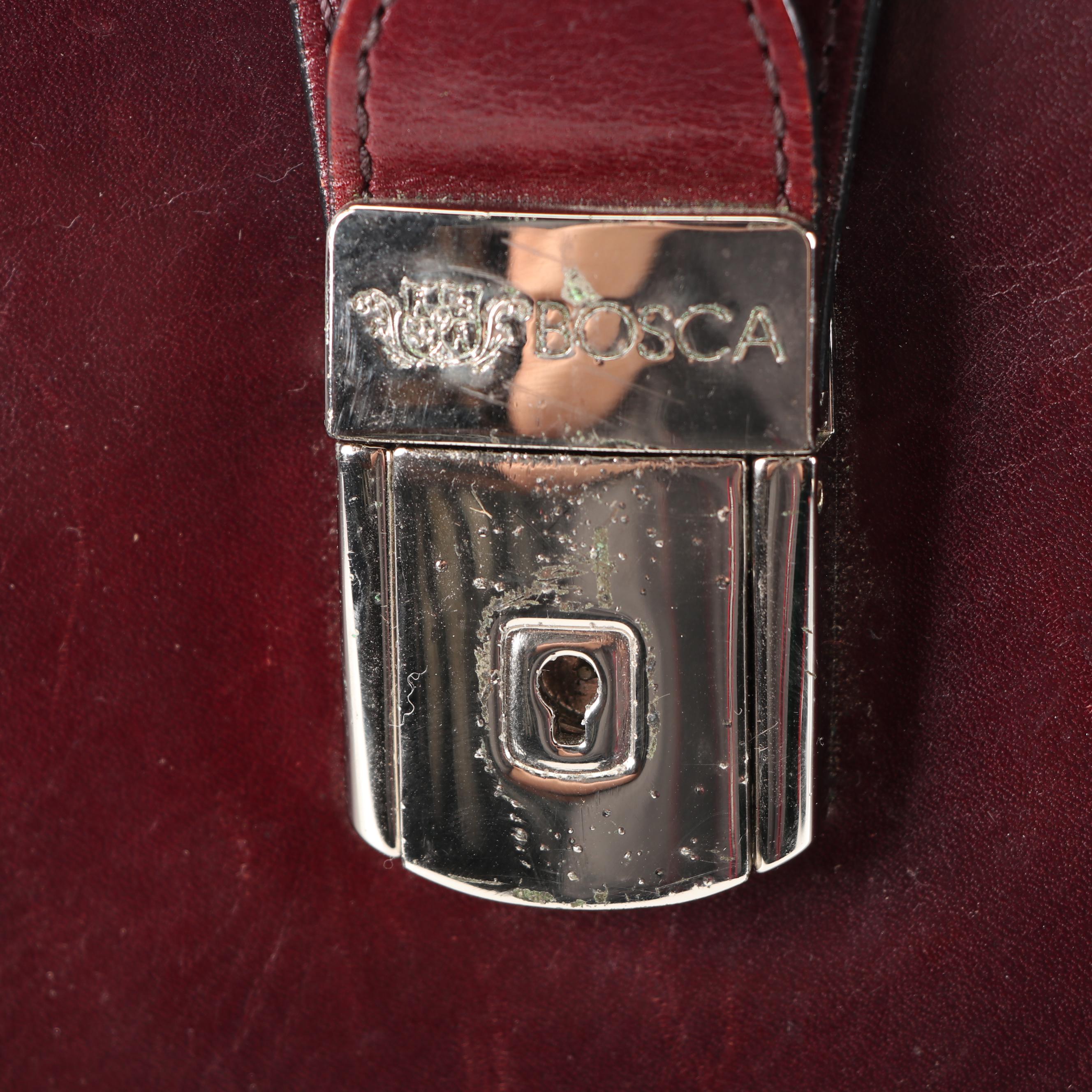 Vintage Bosca Burgundy Leather Briefcase