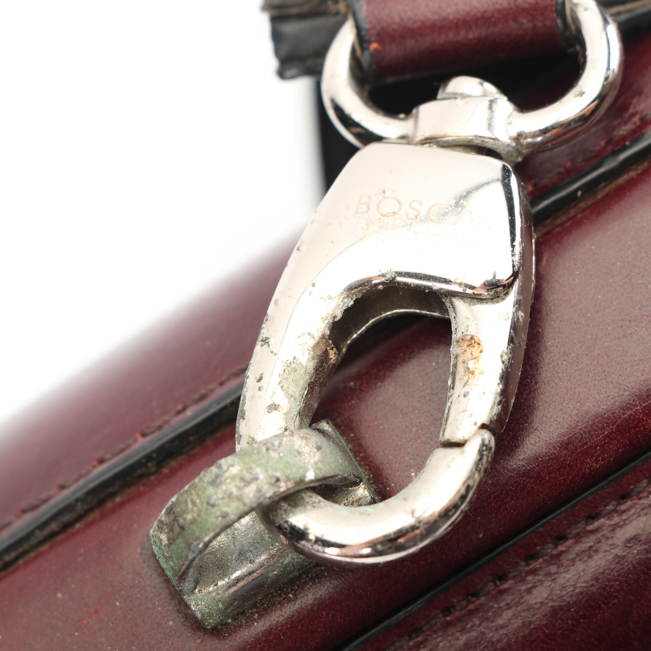 Vintage Bosca Burgundy Leather Briefcase