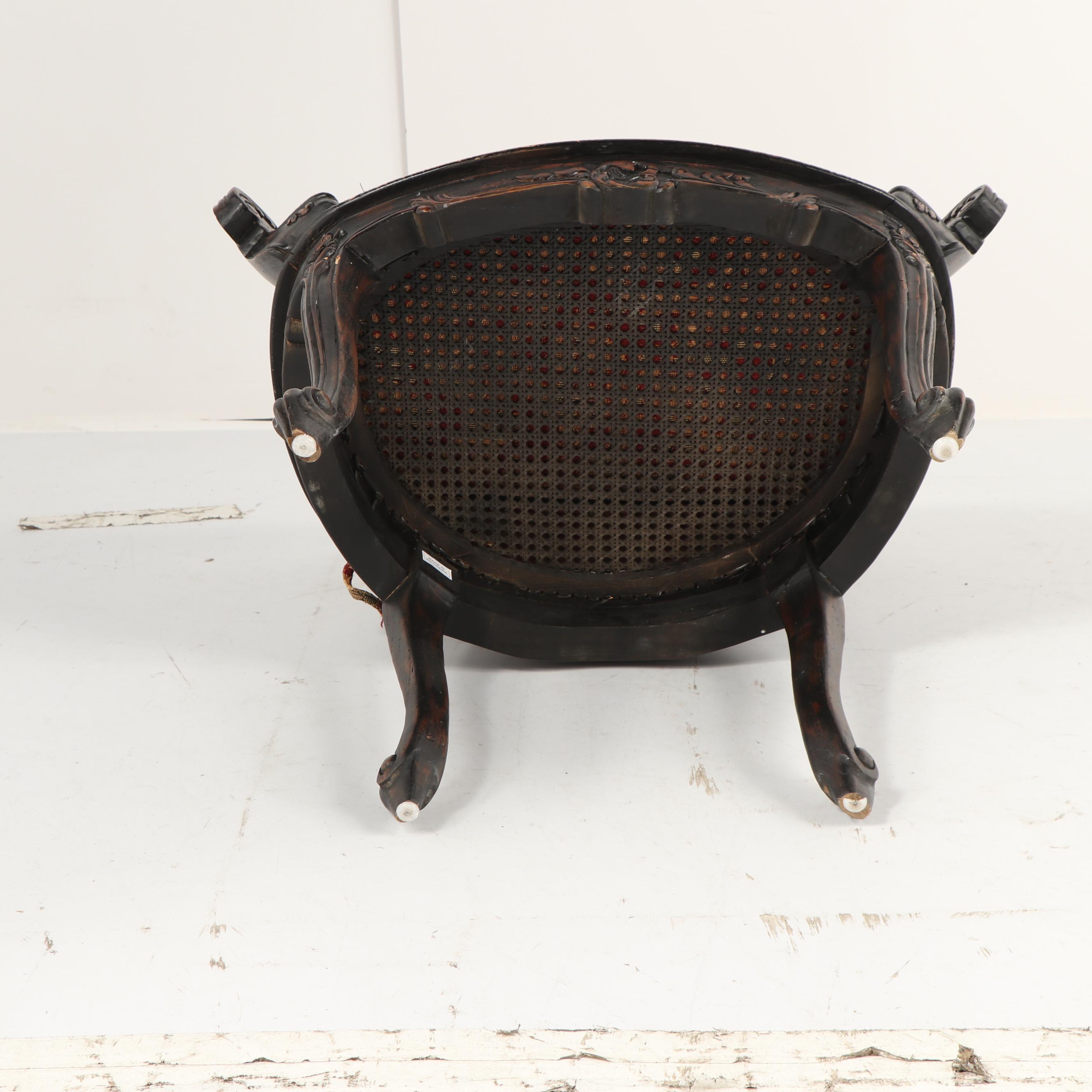French Provincial Style Cane Back Vanity Chair