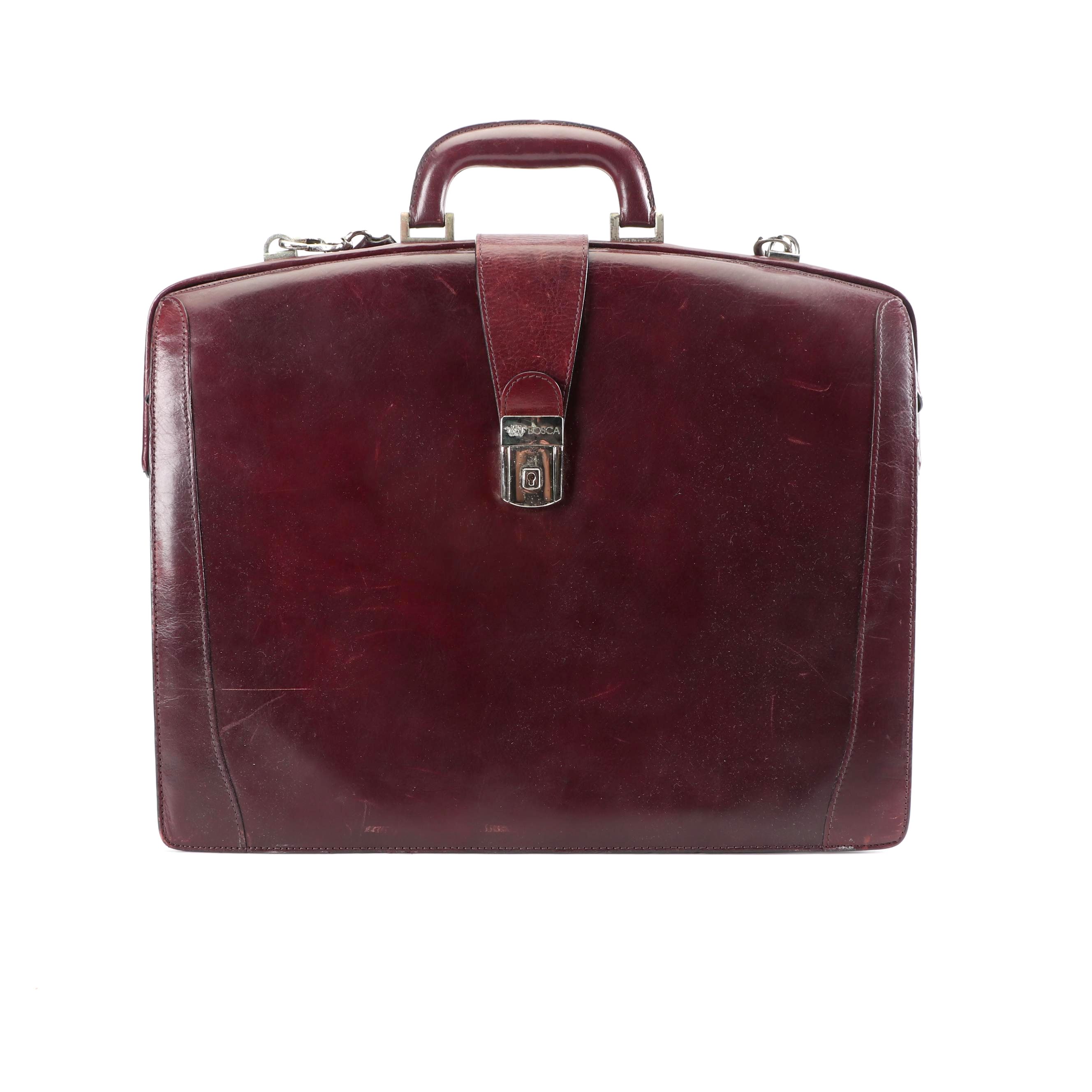 Vintage Bosca Burgundy Leather Briefcase