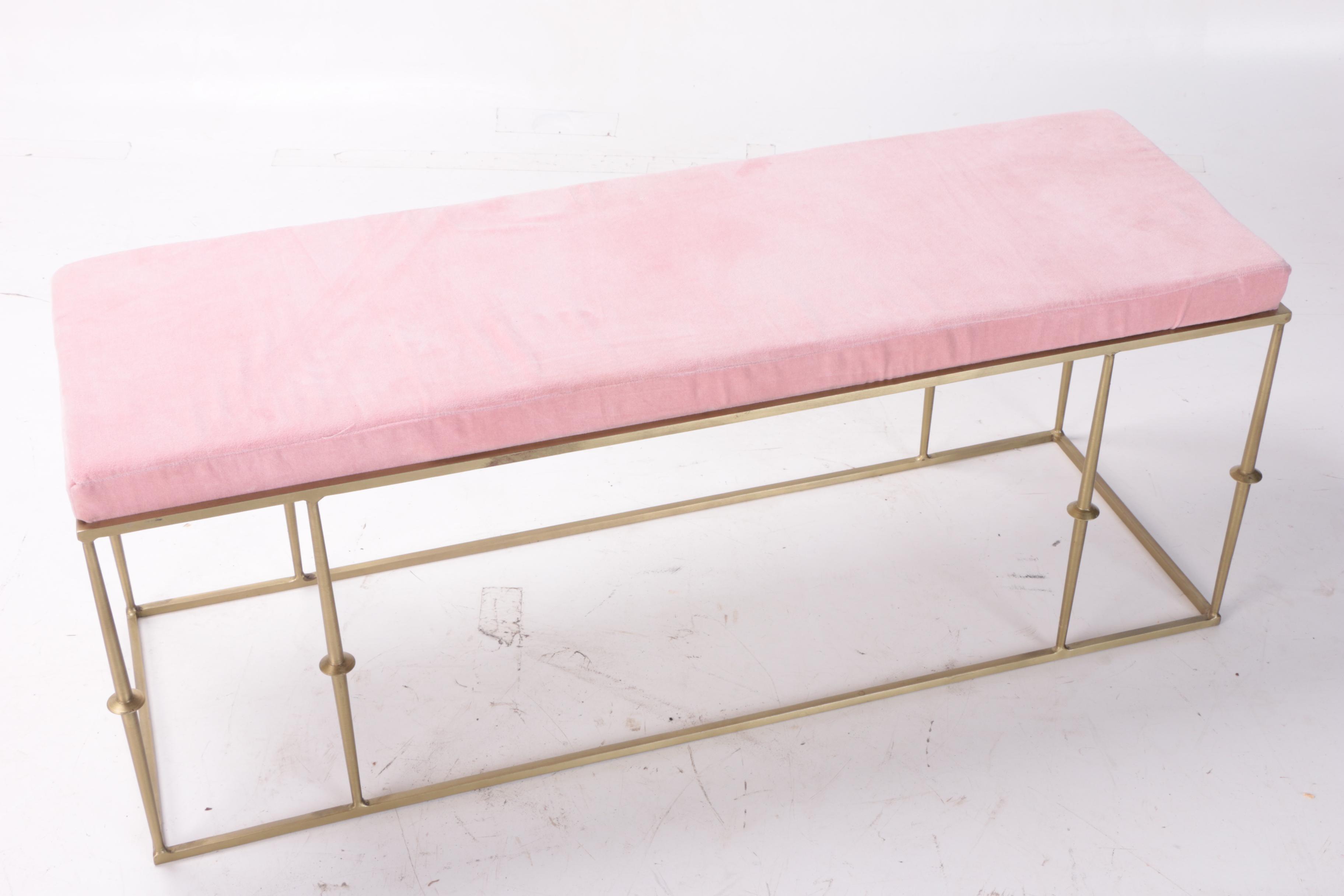 "Glam" Bench with Rose Pink Cushion