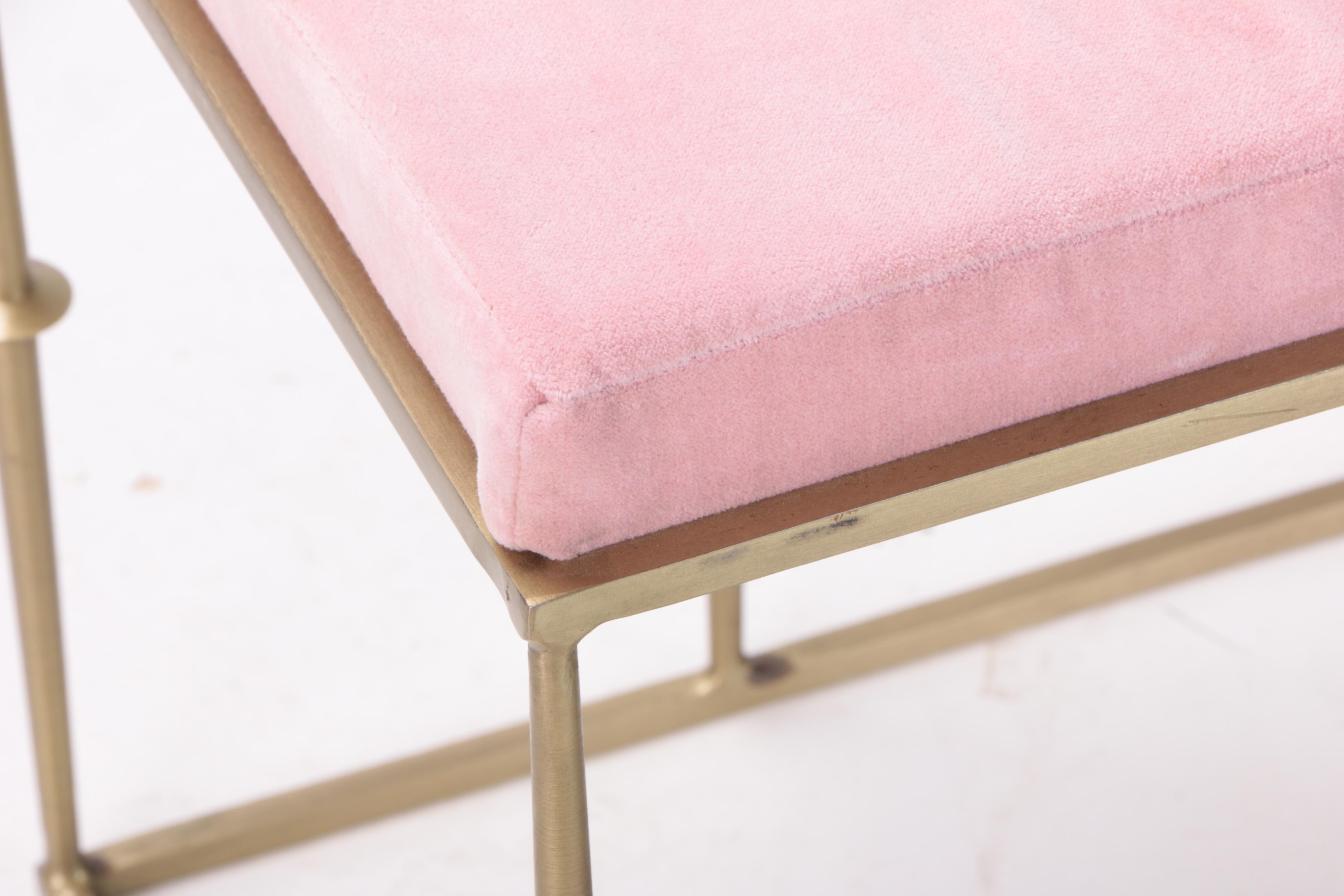 "Glam" Bench with Rose Pink Cushion