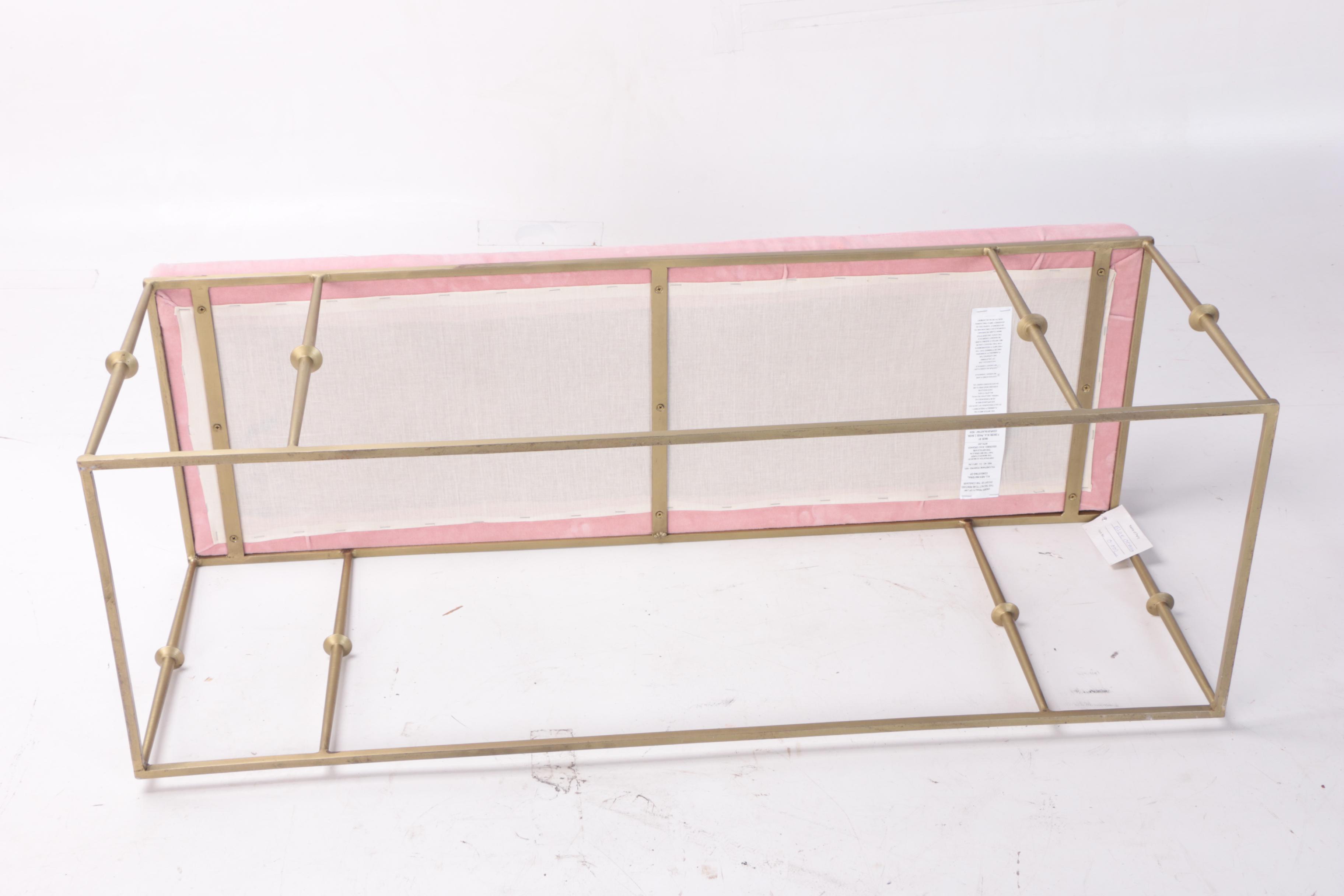"Glam" Bench with Rose Pink Cushion