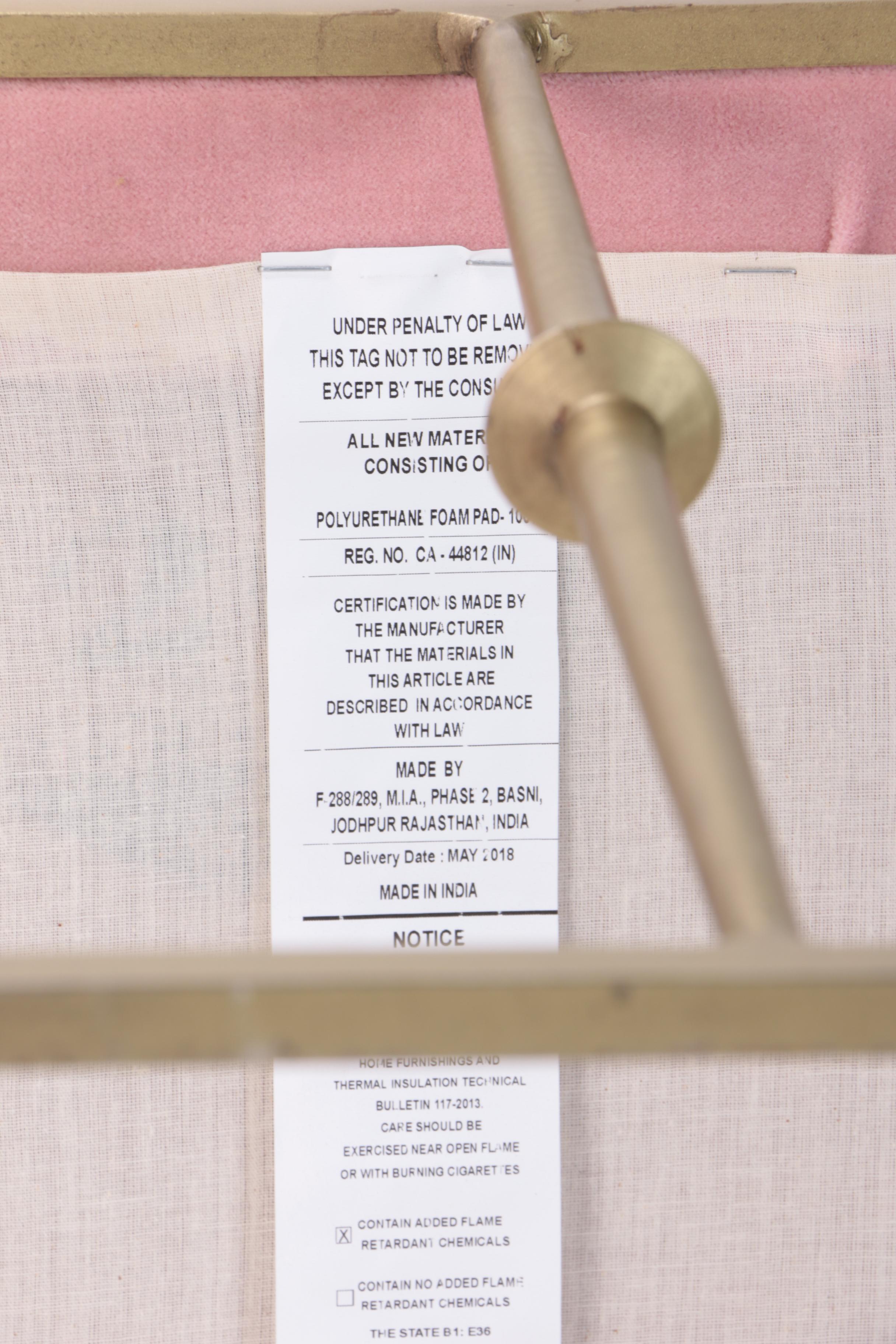 "Glam" Bench with Rose Pink Cushion