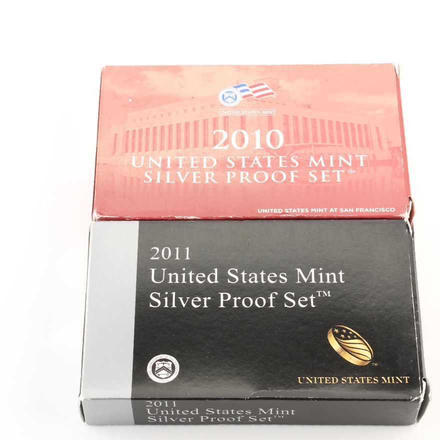 2010 and 2011 United States Mint Silver Proof Sets